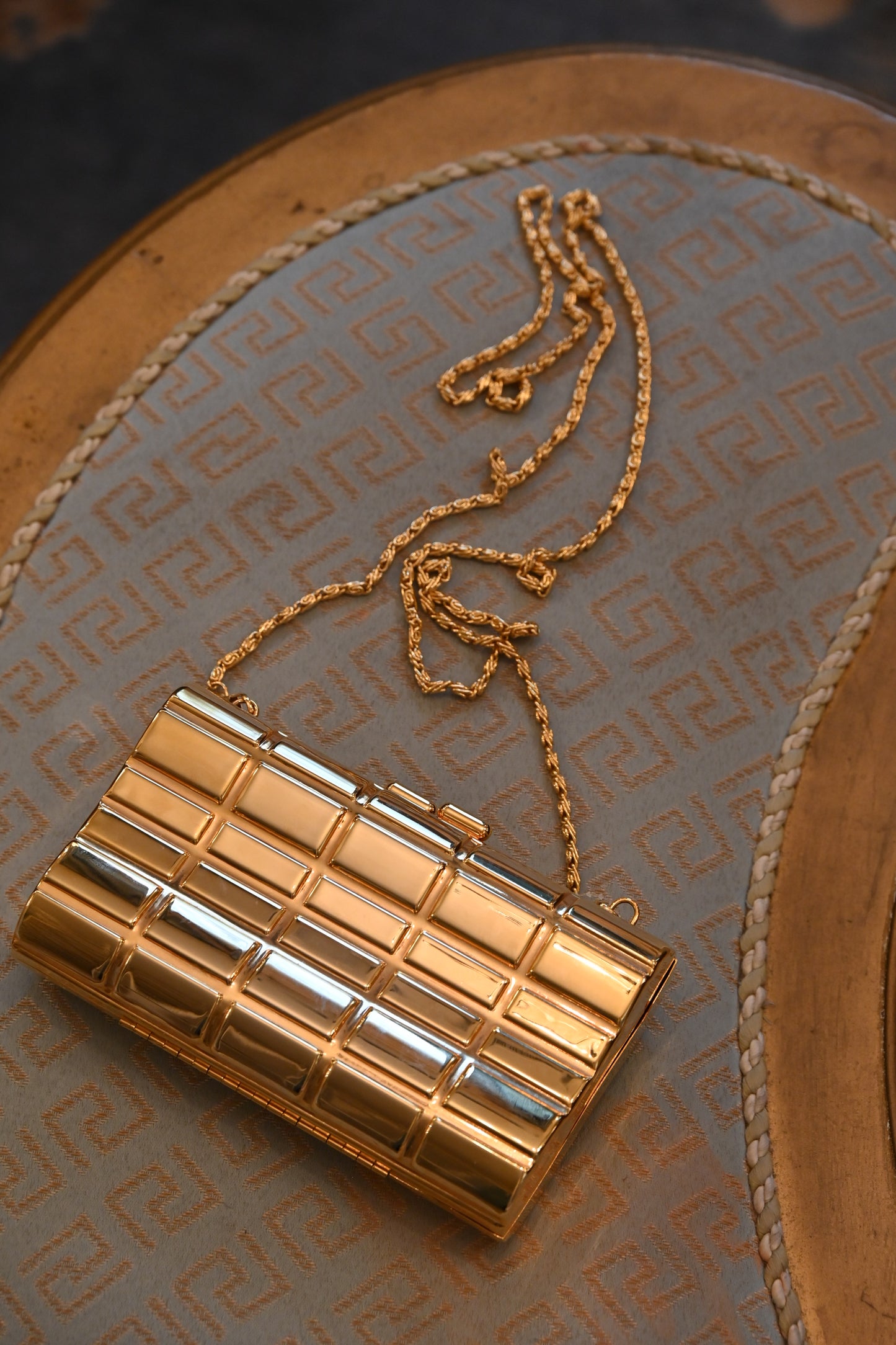 Vintage Gold Minaudière Evening Clutch