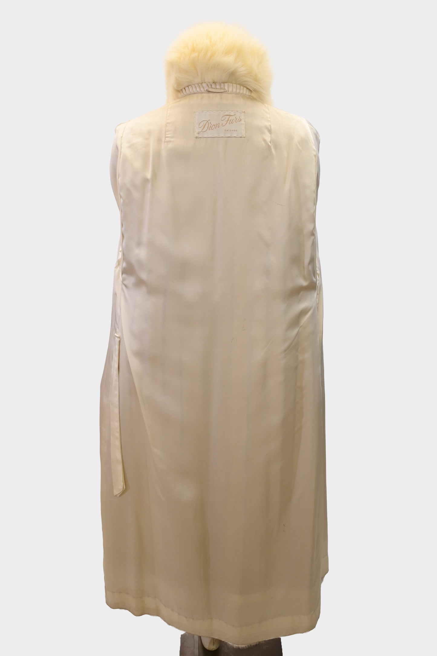 Ivory Cross Mink Coat with Fox Swirl Sleeves
