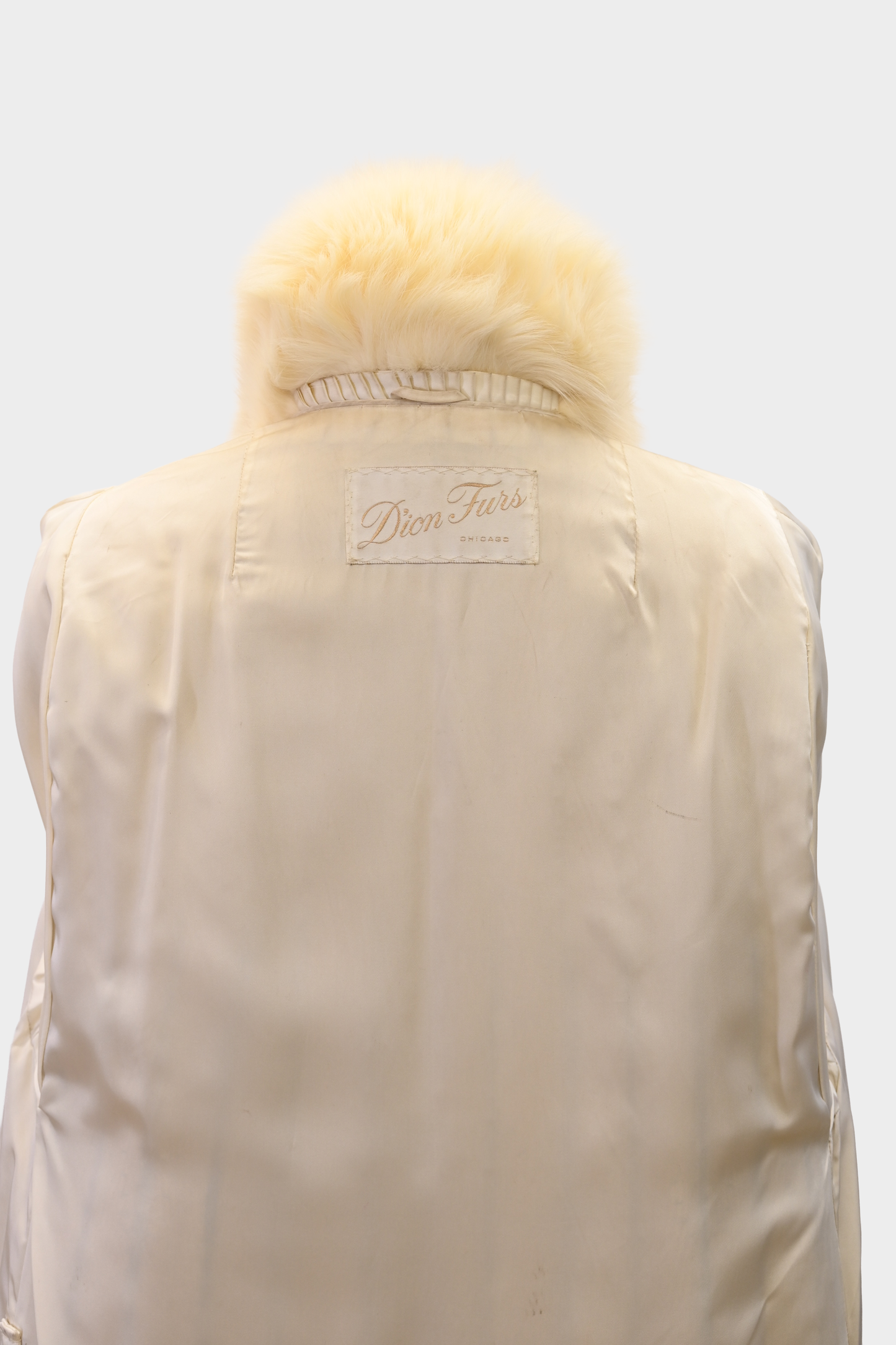 Ivory Cross Mink Coat with Fox Swirl Sleeves