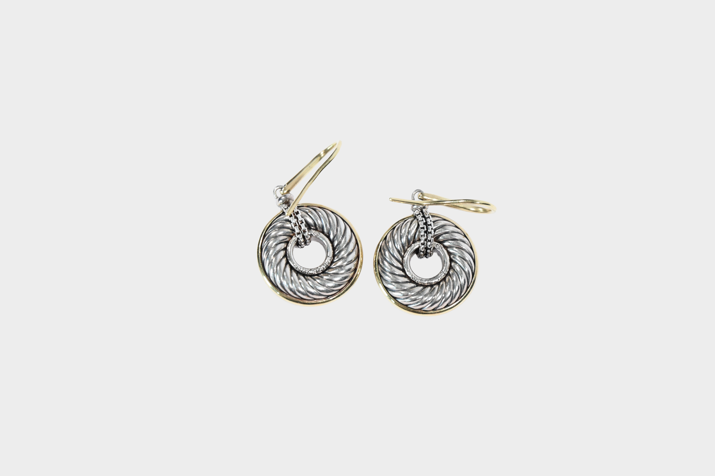 David Yurman Two-Tone Cable Donut Drop Earrings