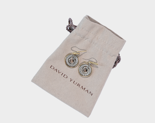 David Yurman Two-Tone Cable Donut Drop Earrings