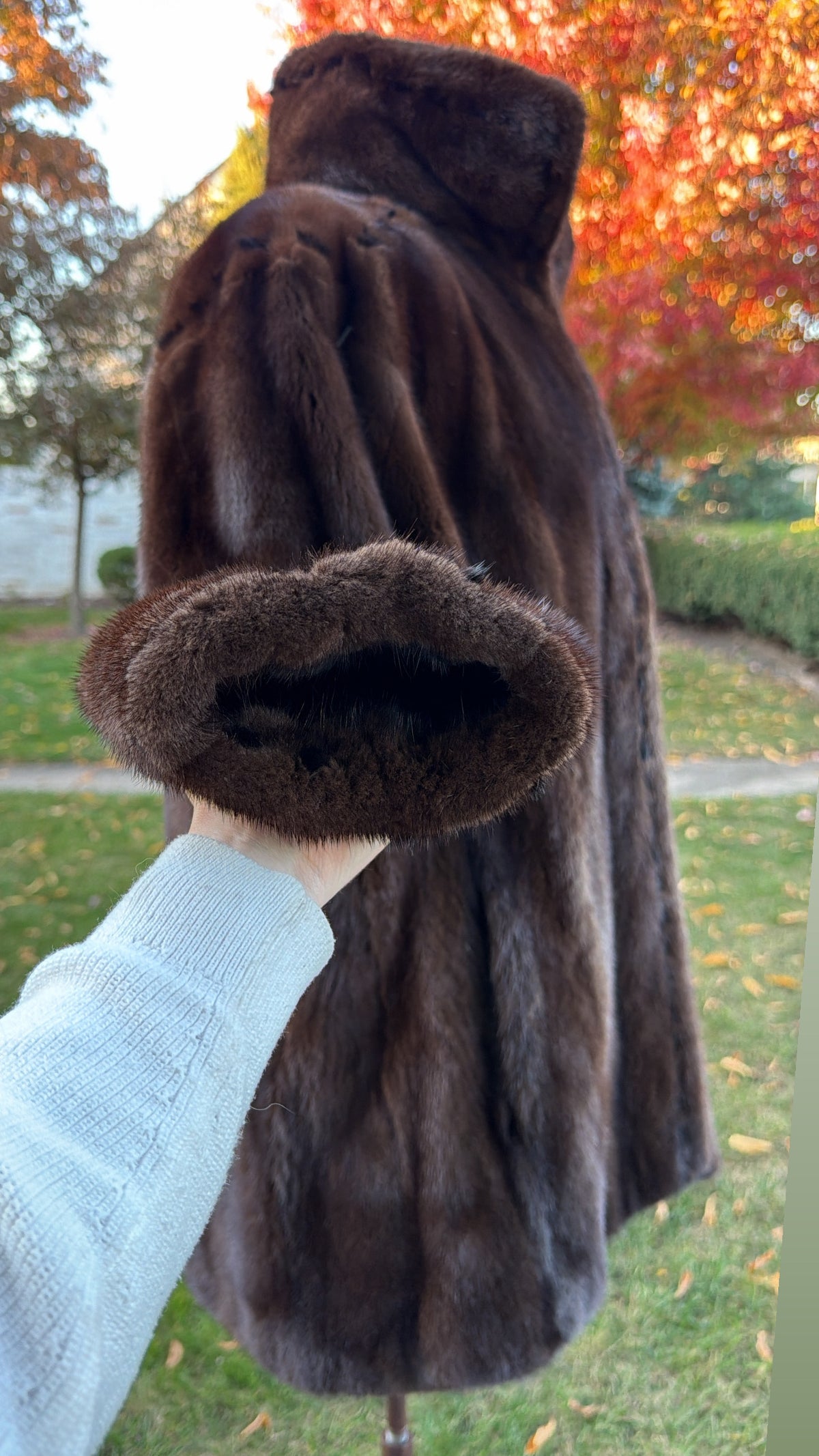 Neiman Marcus Mink Fur & Leather Whipstitch Reversible Jacket