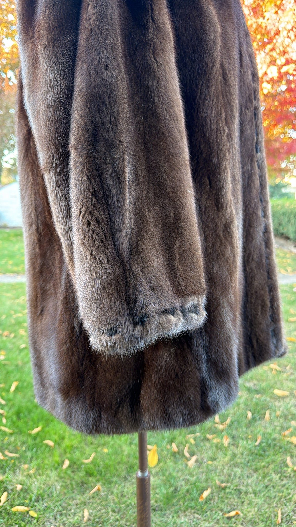 Neiman Marcus Mink Fur & Leather Whipstitch Reversible Jacket