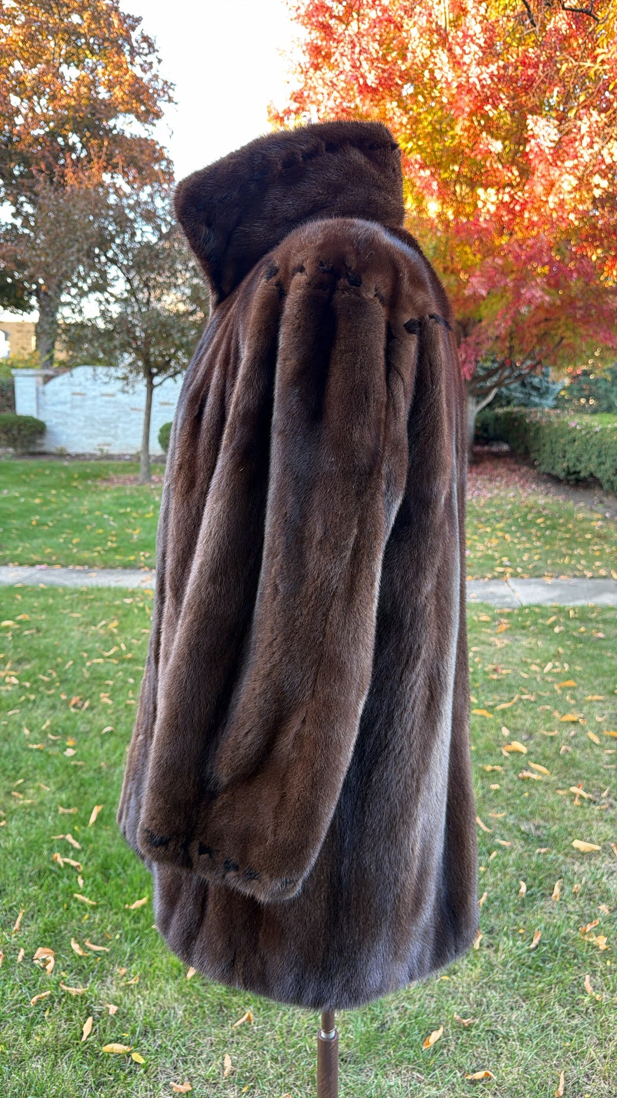 Neiman Marcus Mink Fur & Leather Whipstitch Reversible Jacket