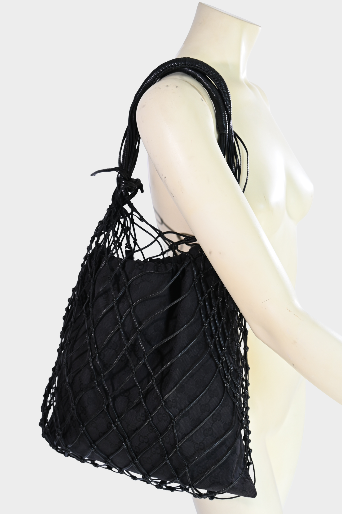 Gucci GG Canvas Fishnet Tote with Removable Pouch Tom Ford Era