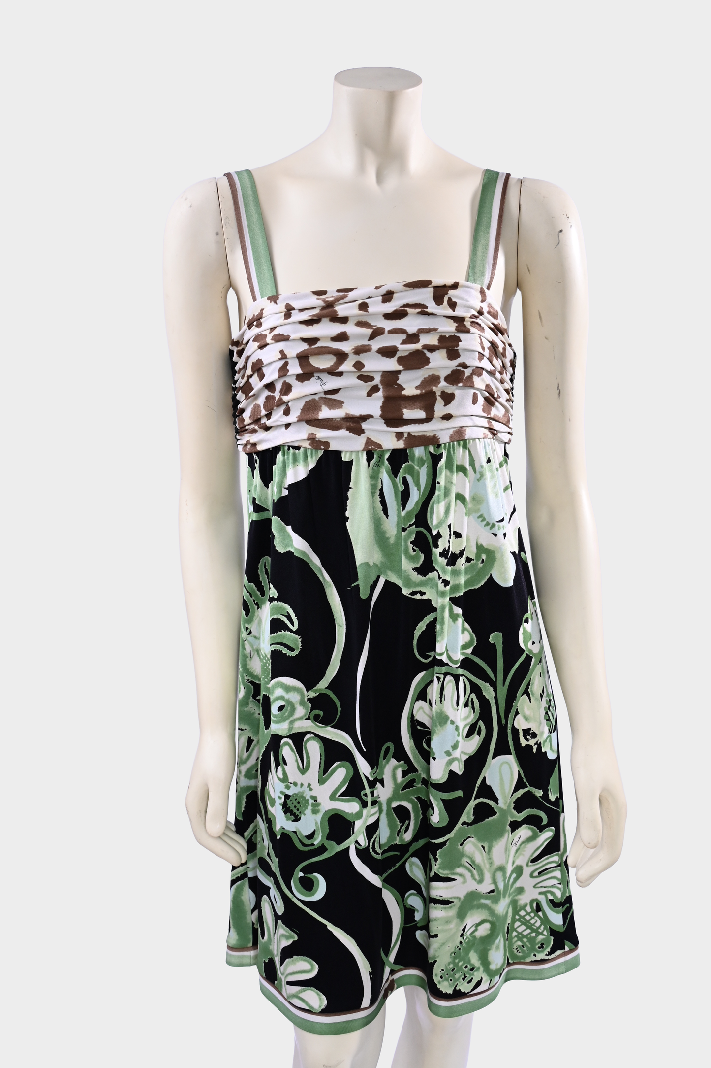 Emilio Pucci Leopard Floral Silk Dress