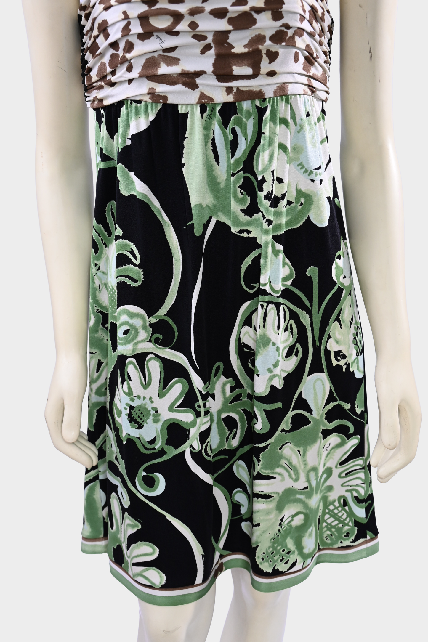 Emilio Pucci Leopard Floral Silk Dress