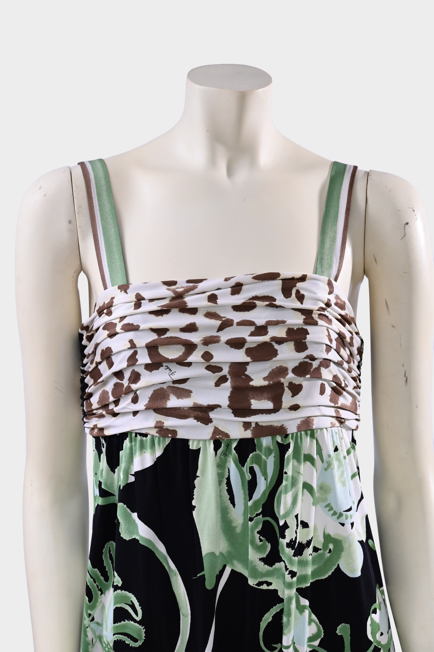 Emilio Pucci Leopard Floral Silk Dress