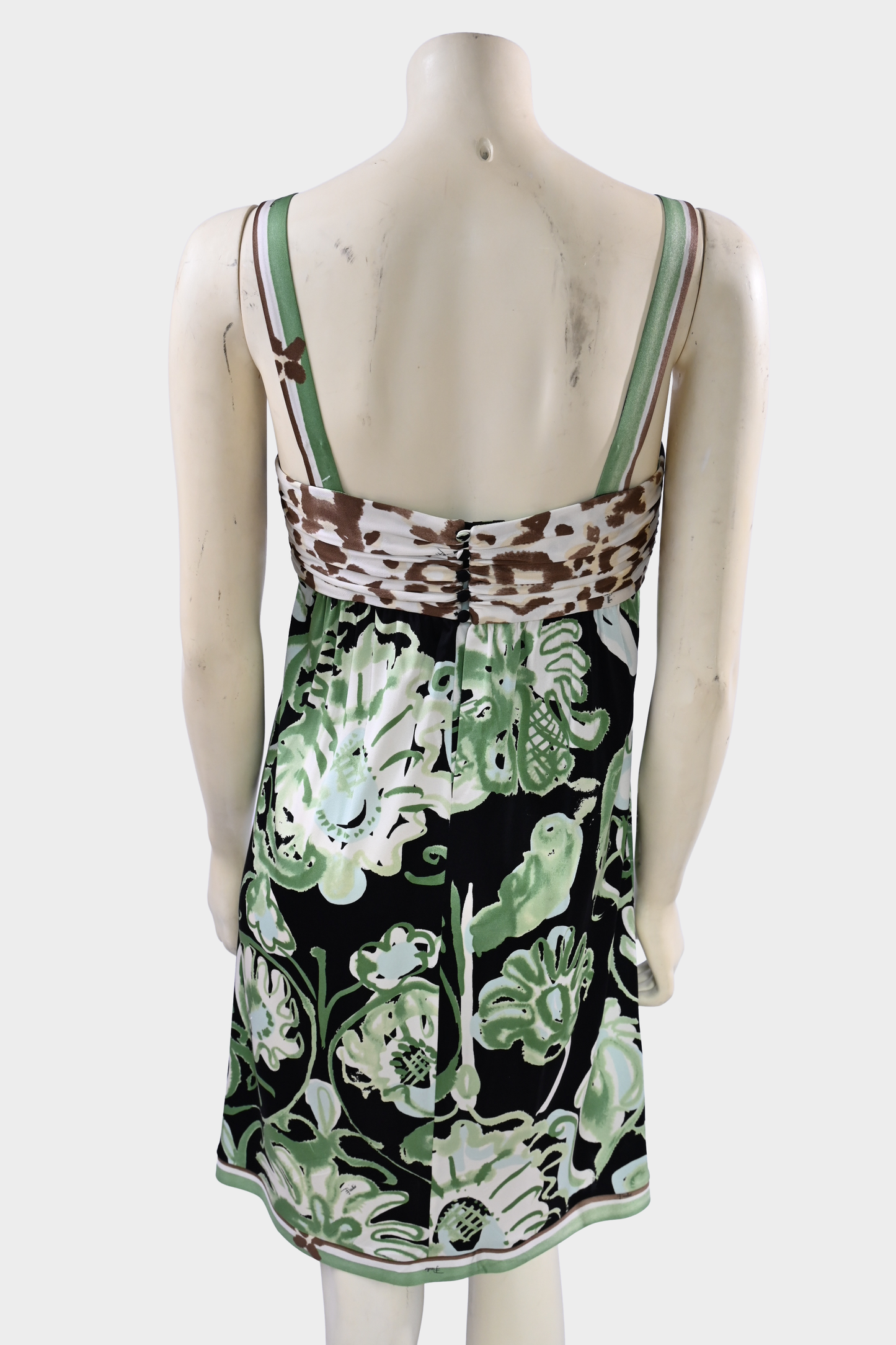 Emilio Pucci Leopard Floral Silk Dress