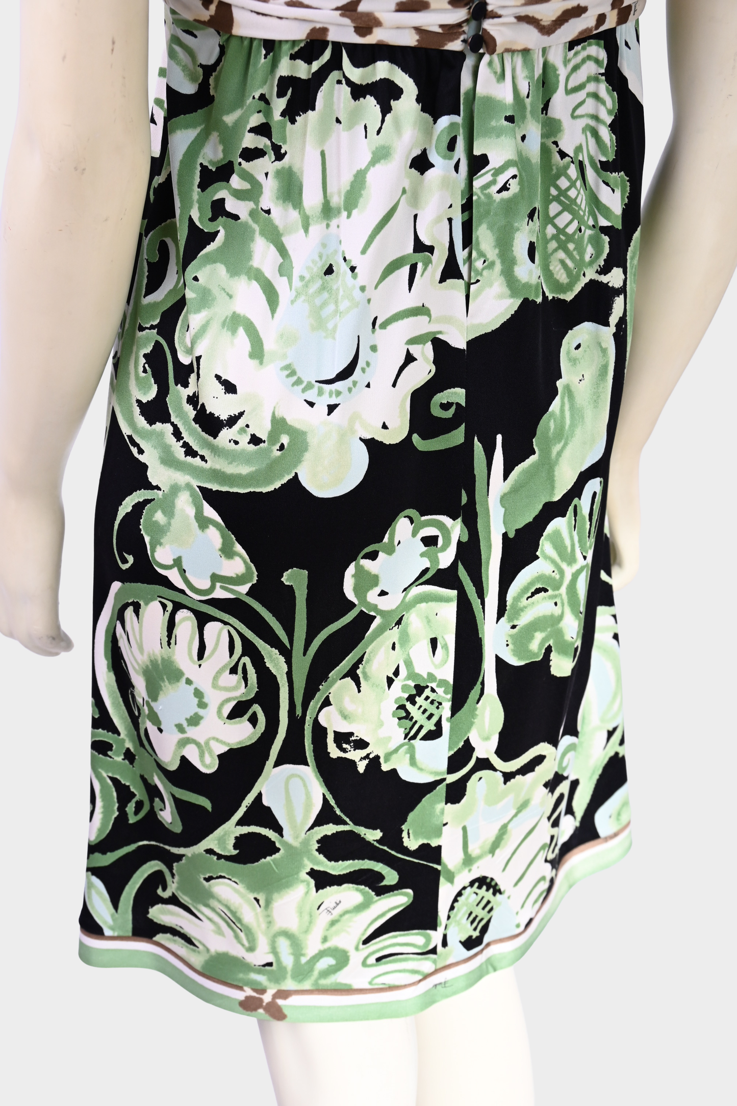 Emilio Pucci Leopard Floral Silk Dress