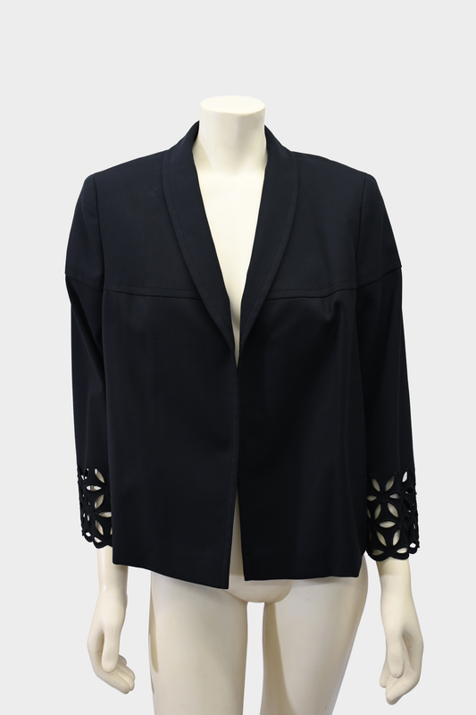 Escada Black Laser-Cut Sleeve Jacket NWT