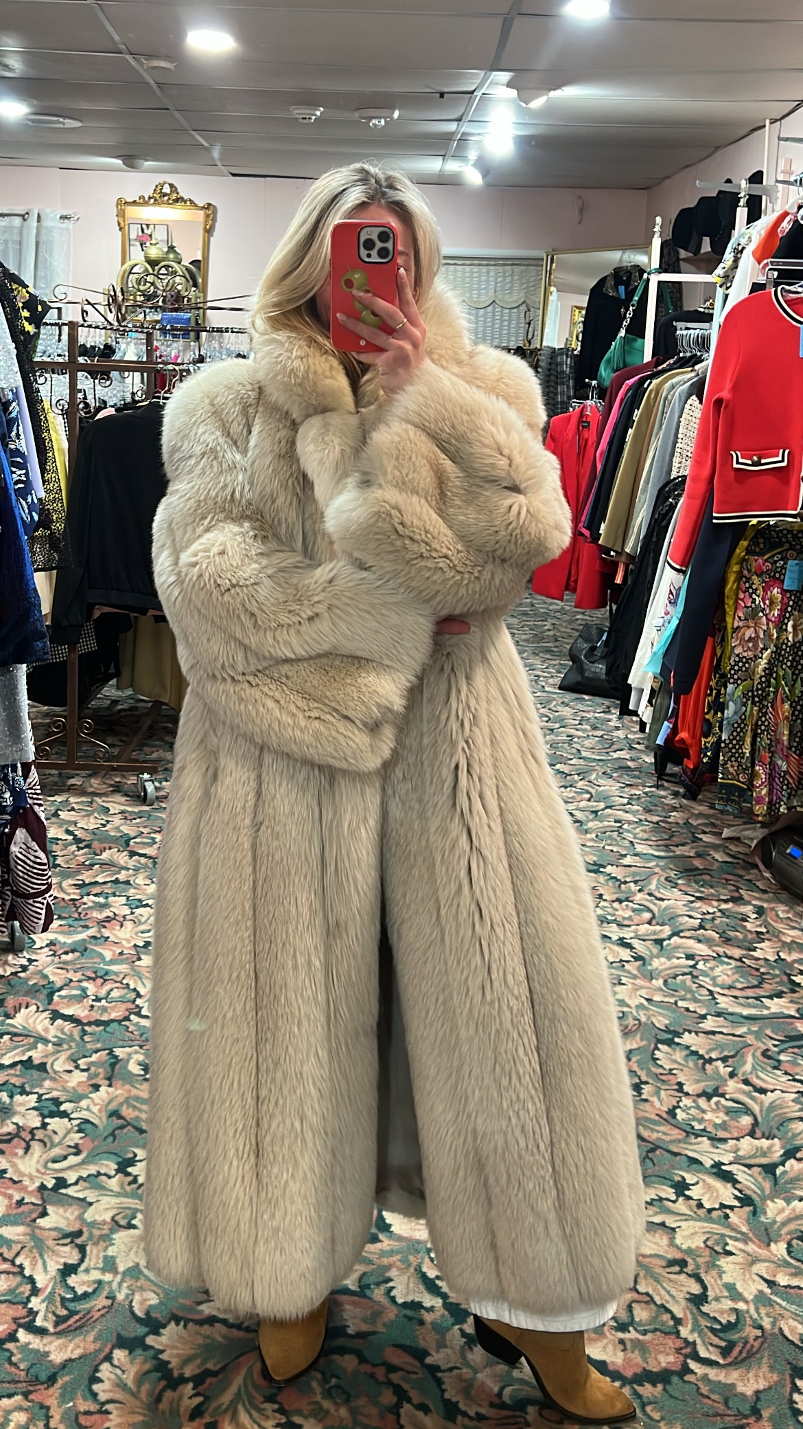 Blush Fox Fur Coat