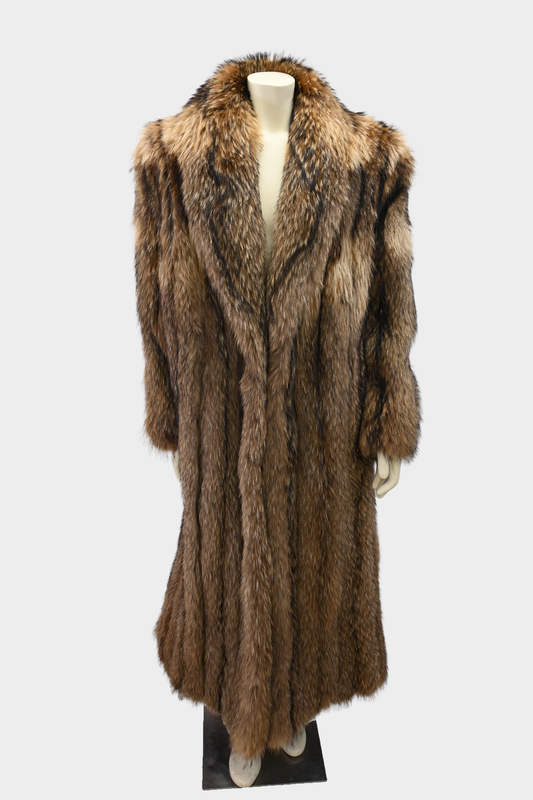 Finnish Raccoon Full Length Fur Coat