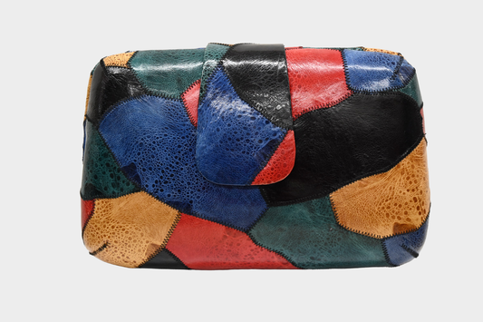 Vintage Exotic Patchwork Clutch Crossbody