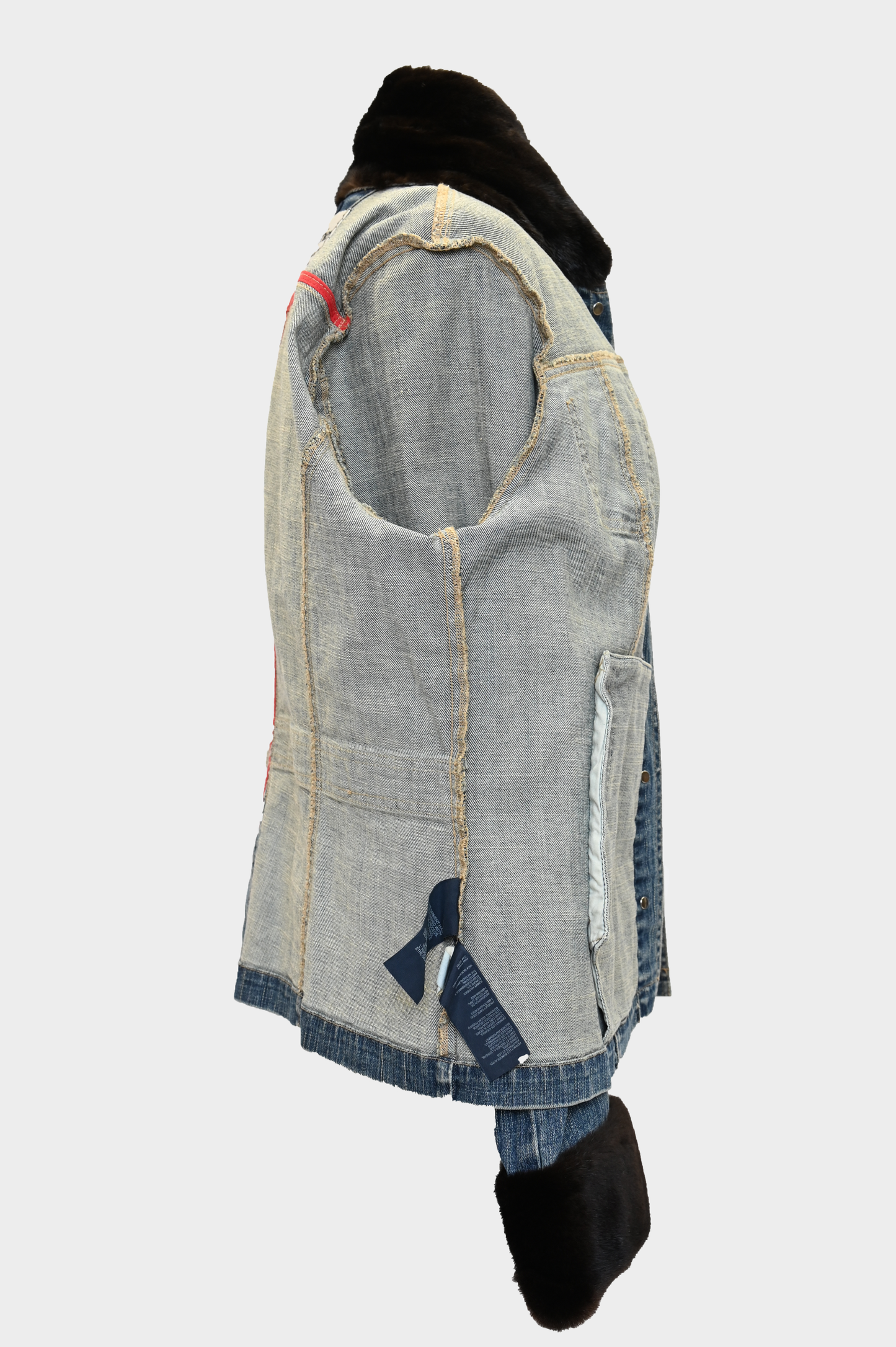 York Furrier Mink Trim Denim Jacket