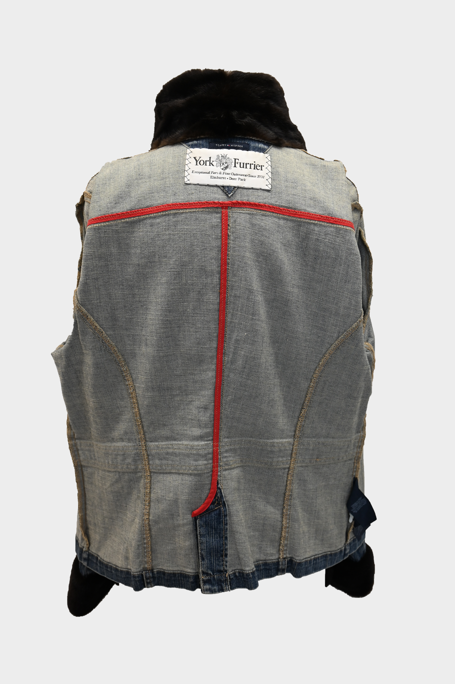 York Furrier Mink Trim Denim Jacket