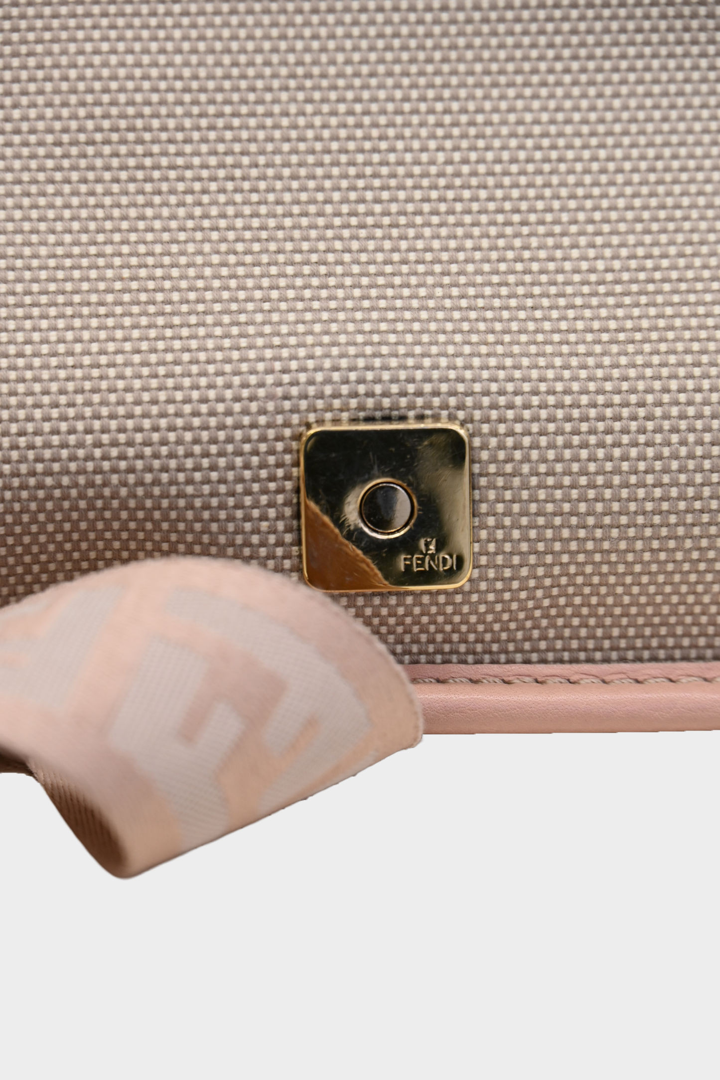 Fendi Pink & Beige Canvas Crossbody