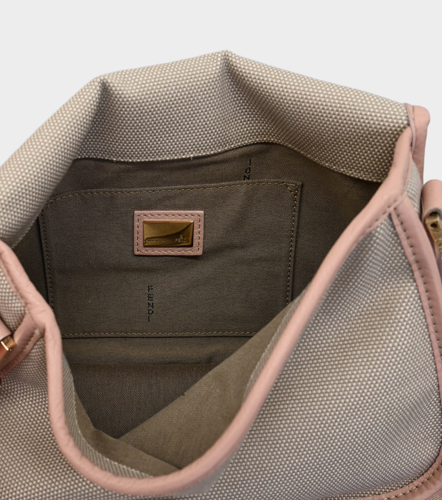 Fendi Pink & Beige Canvas Crossbody