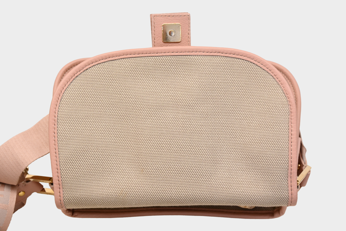 Fendi Pink & Beige Canvas Crossbody