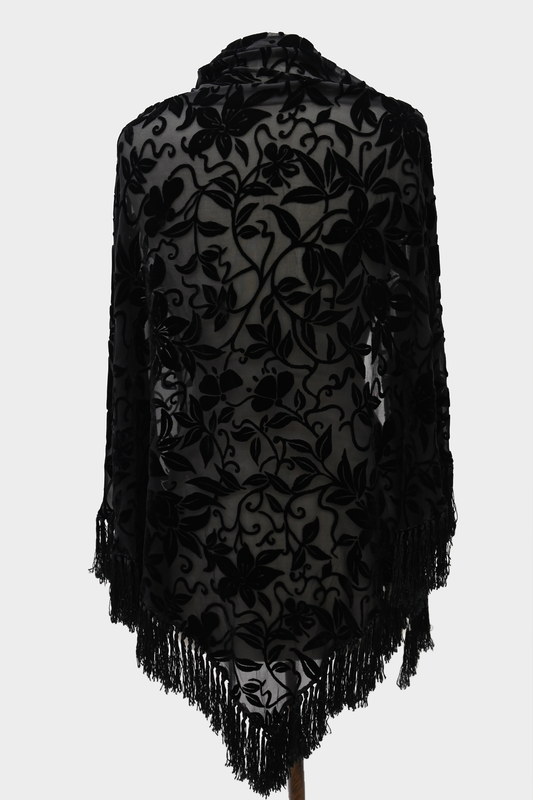 Velvet Fringe Cape - Unsigned
