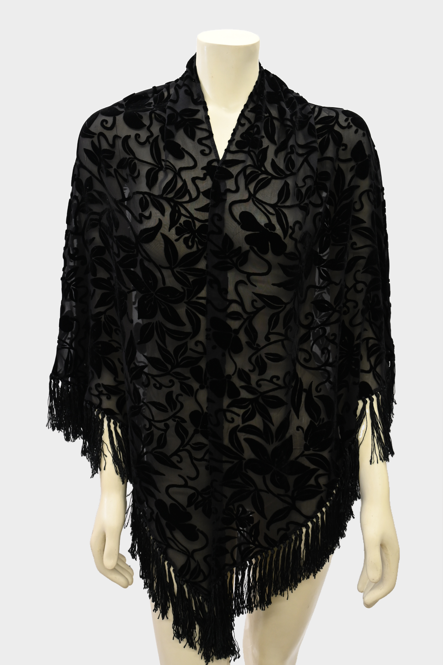 Velvet Fringe Cape - Unsigned