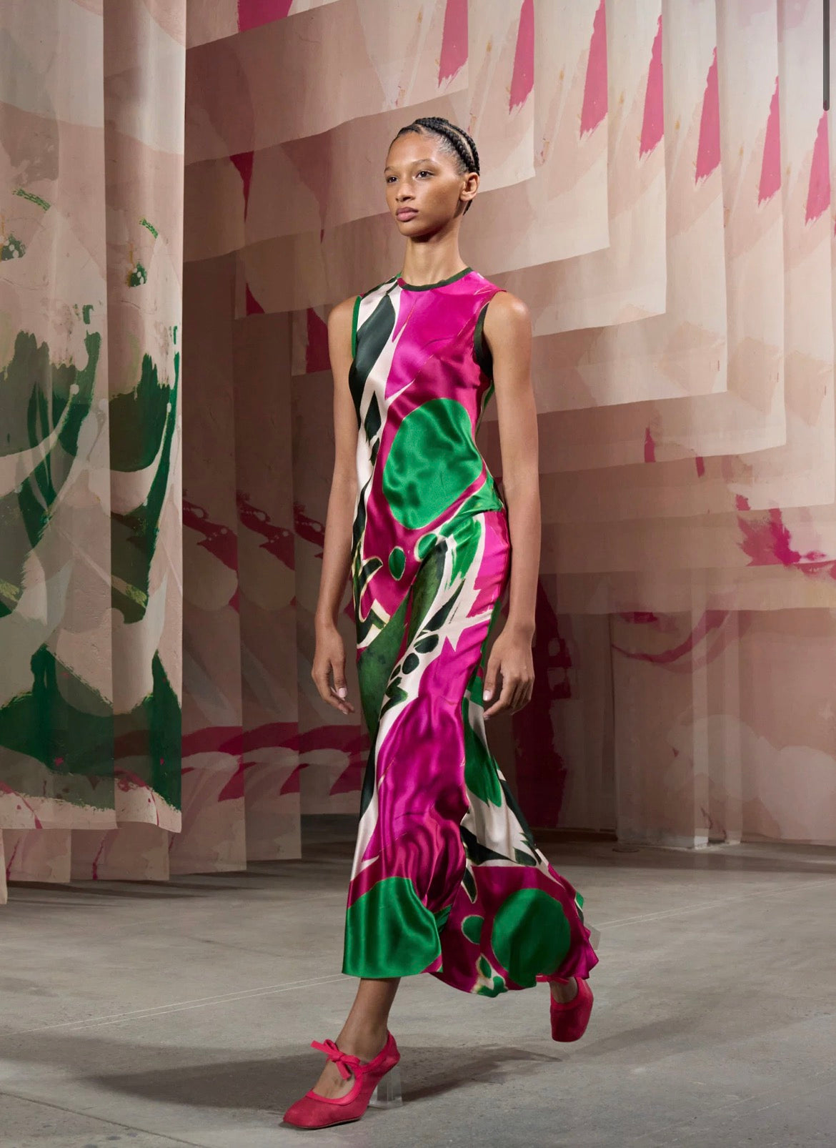 Ulla Johnson Gaea Palingenesis Runway Opening Look Silk Dress