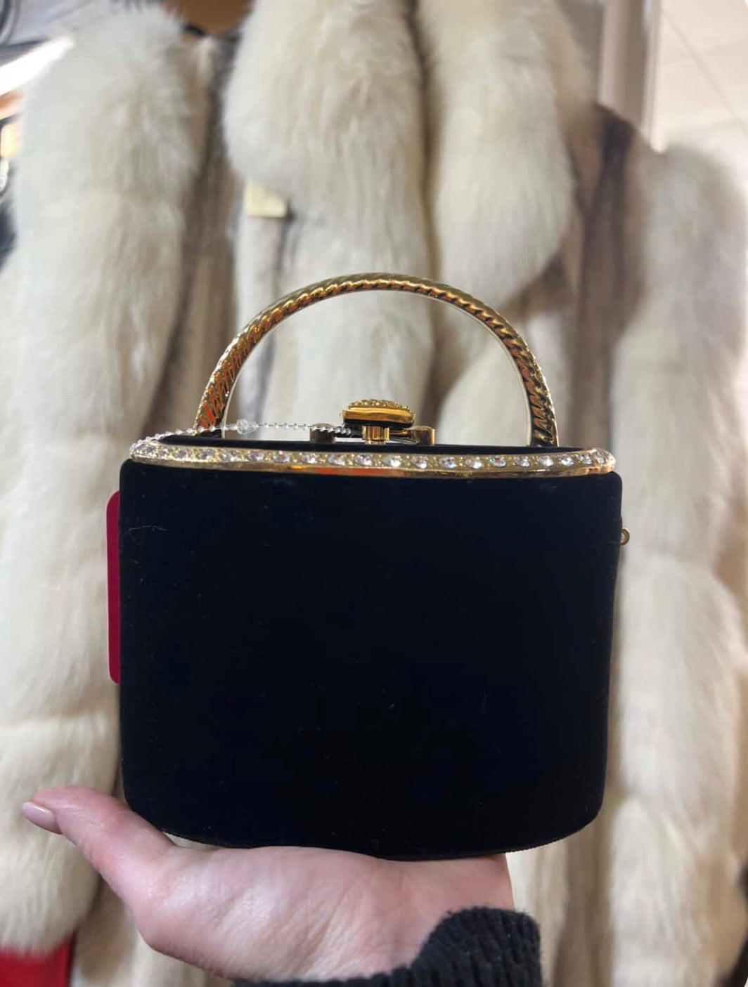 J&S Original Black Velvet Evening Bag - Vintage