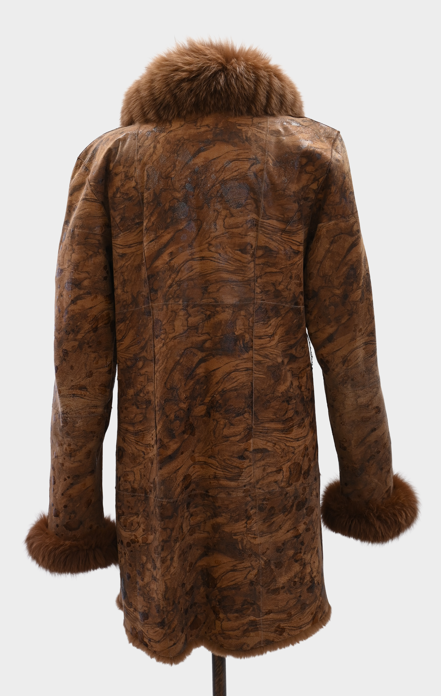 Reversible Fur Jacket with Fur Trim