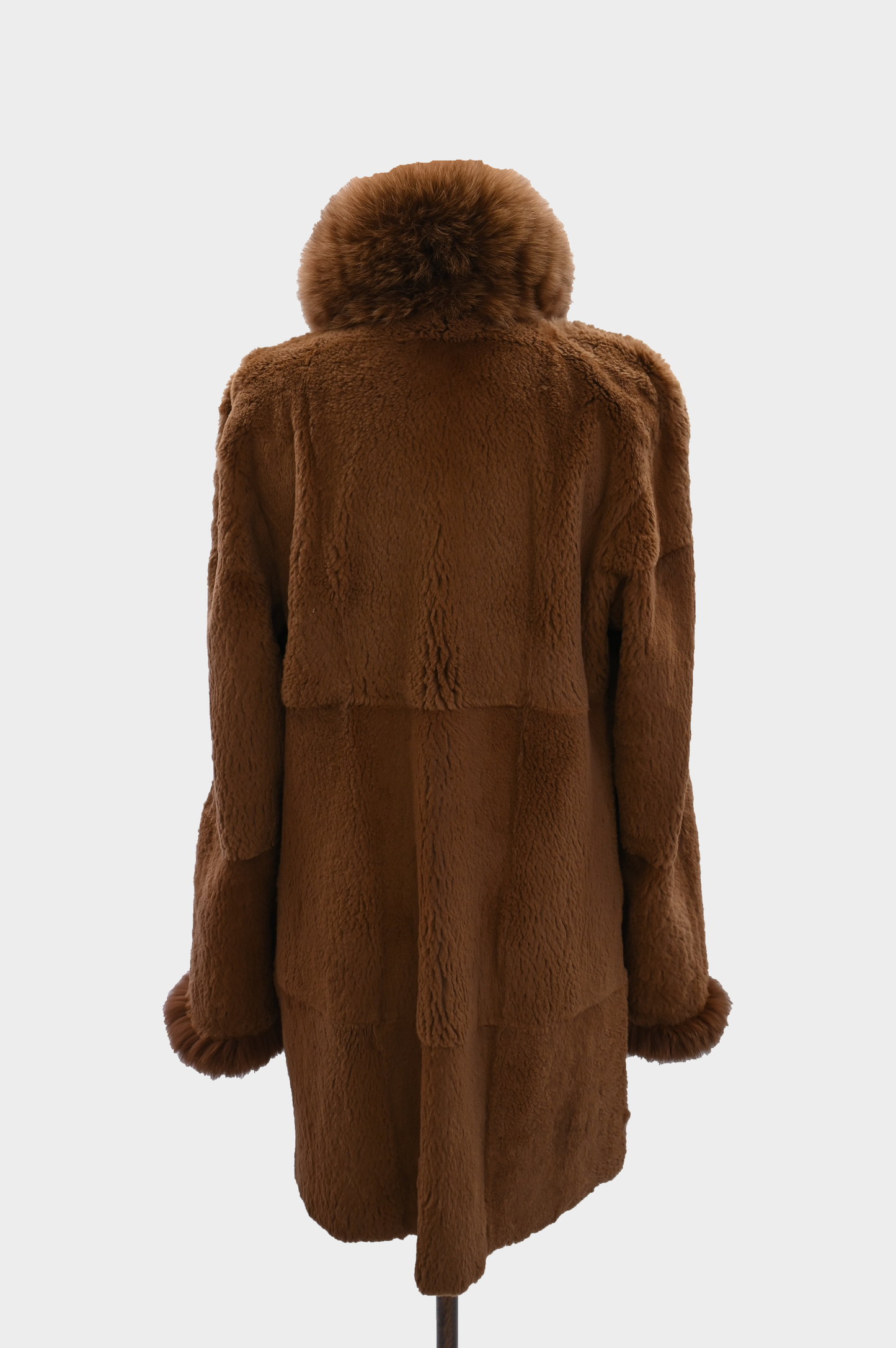 Reversible Fur Jacket with Fur Trim