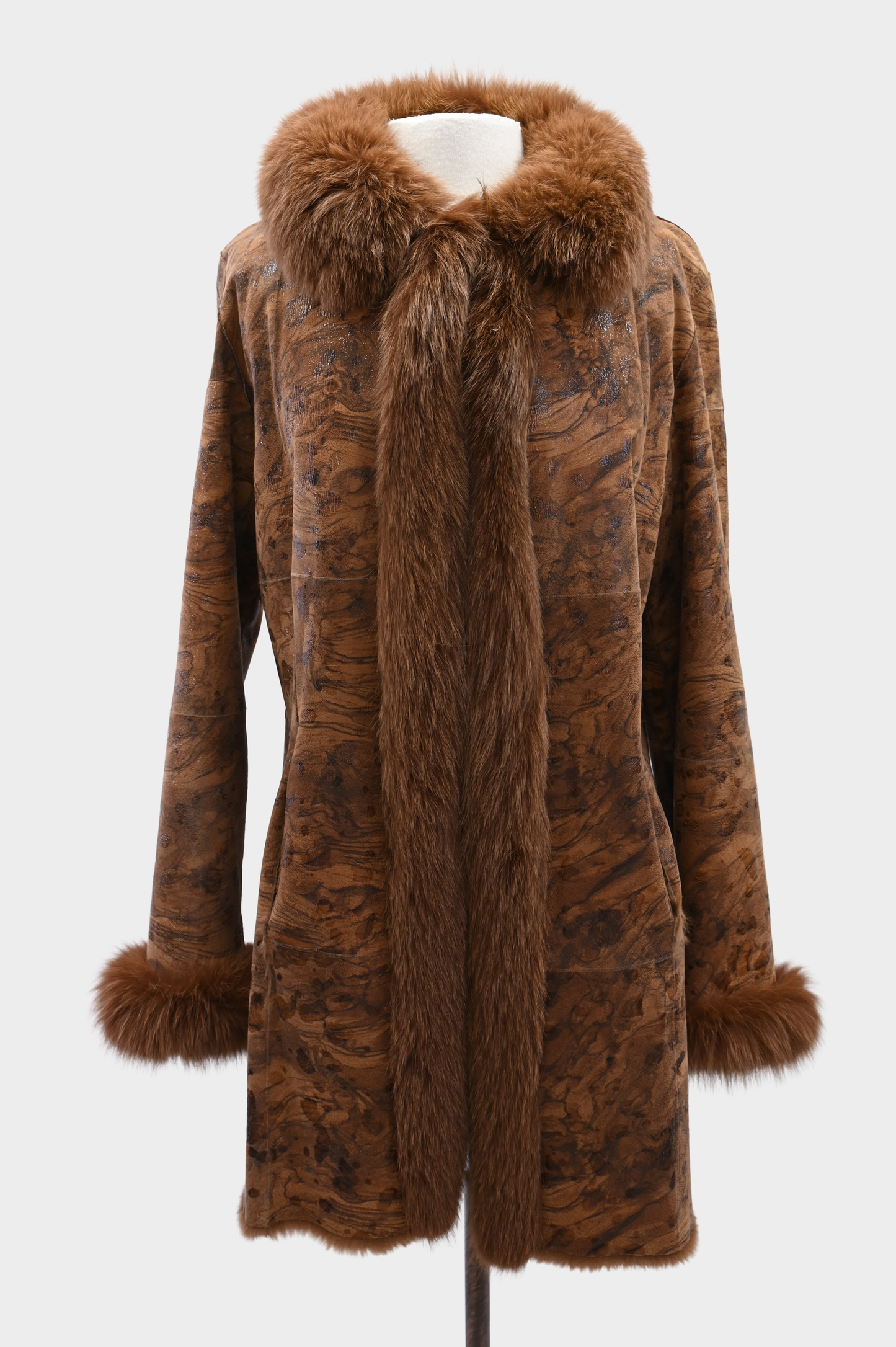 Reversible Fur Jacket with Fur Trim