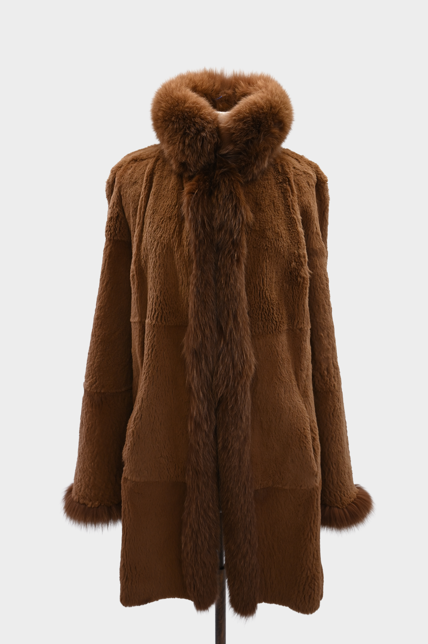 Reversible Fur Jacket with Fur Trim