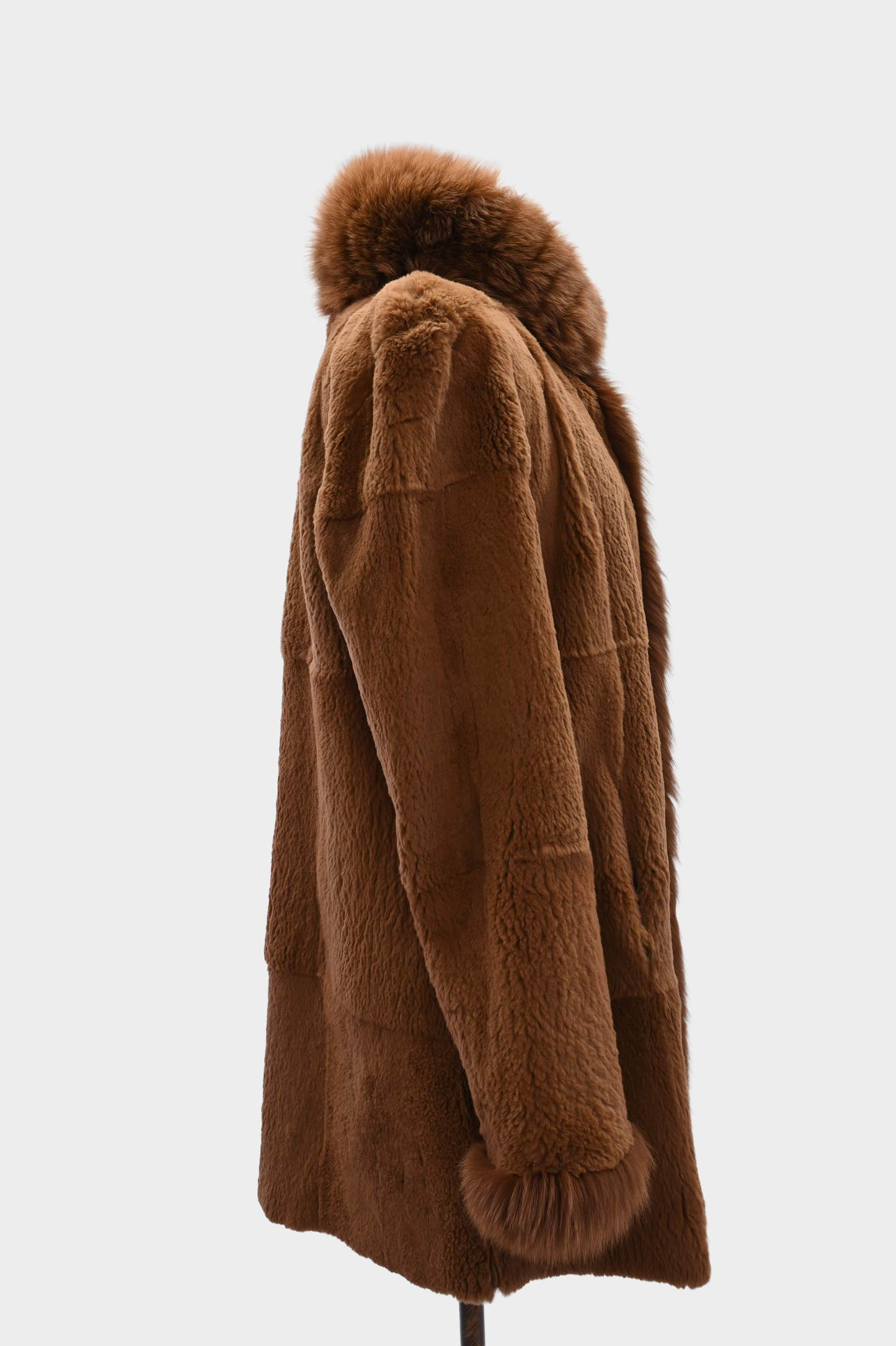 Reversible Fur Jacket with Fur Trim