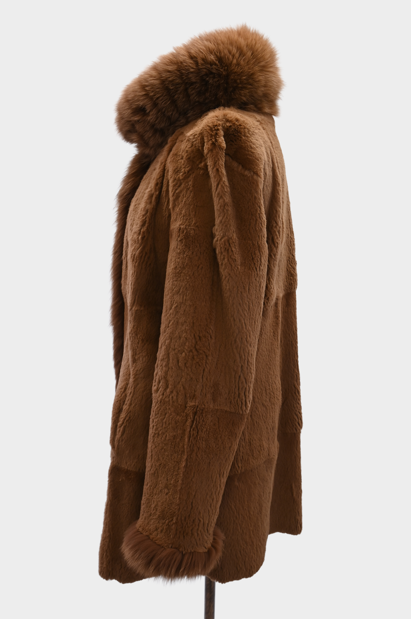 Reversible Fur Jacket with Fur Trim