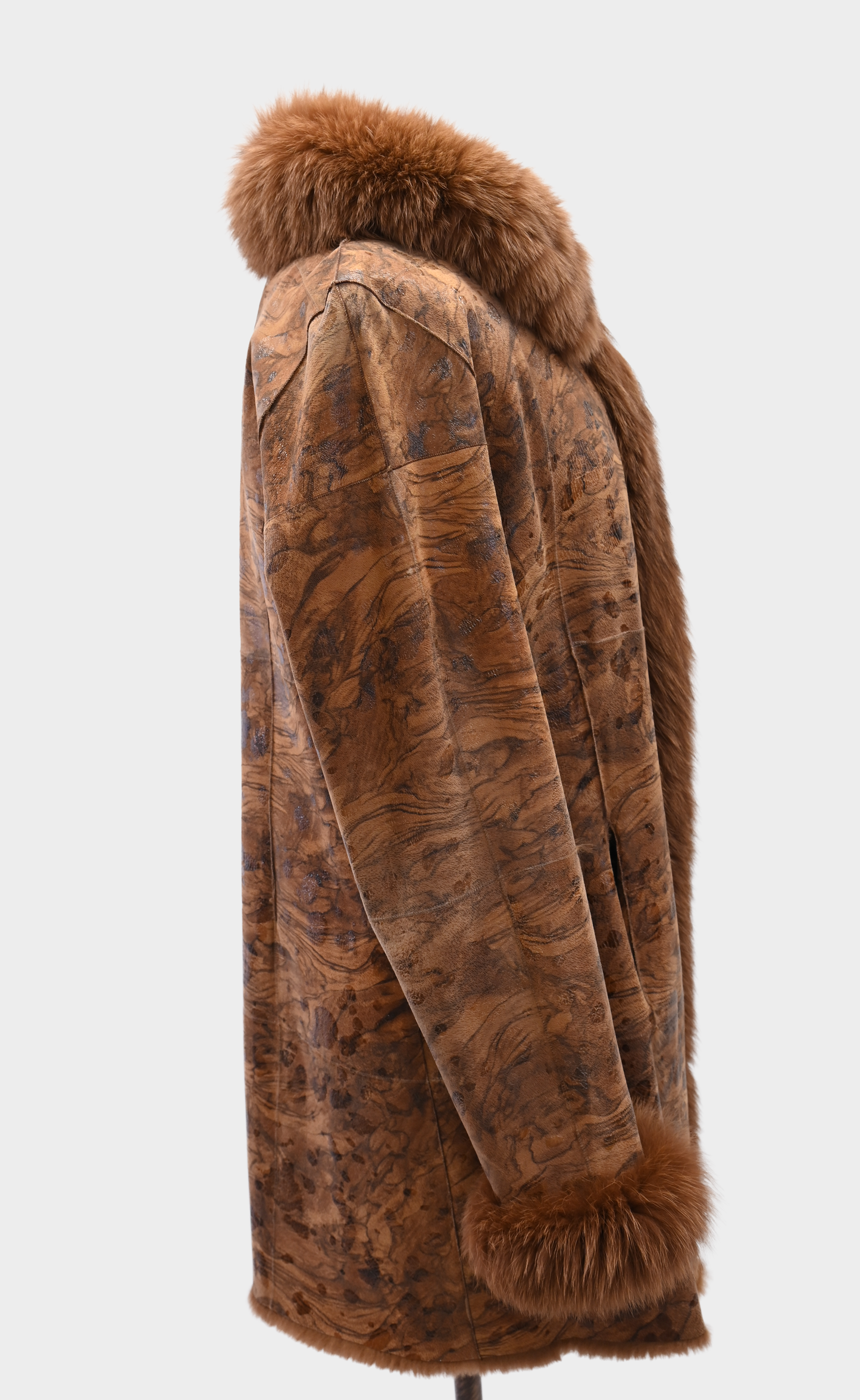 Reversible Fur Jacket with Fur Trim