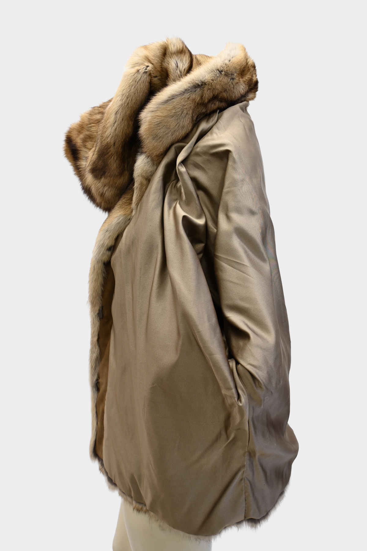 Vintage Fur Jacket with Detachable Hood