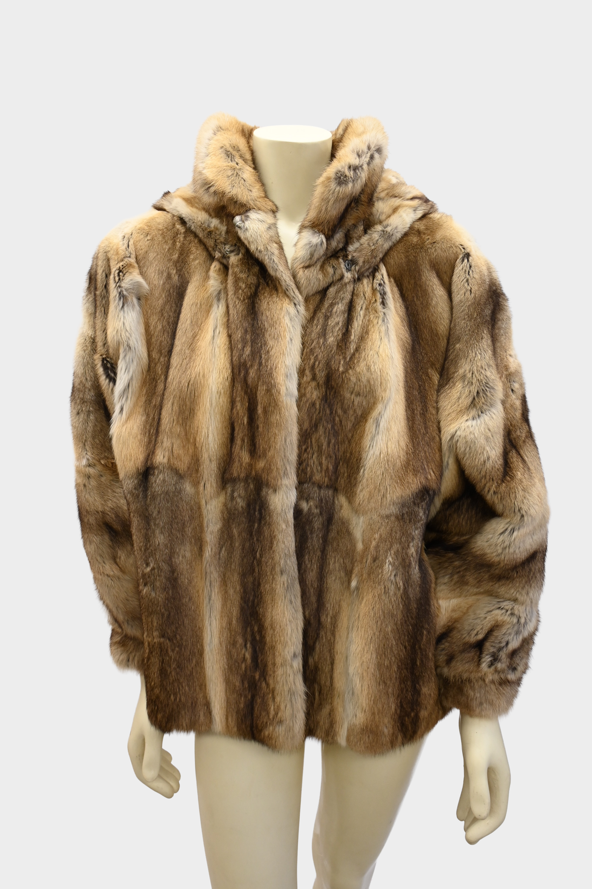 Vintage Fur Jacket with Detachable Hood