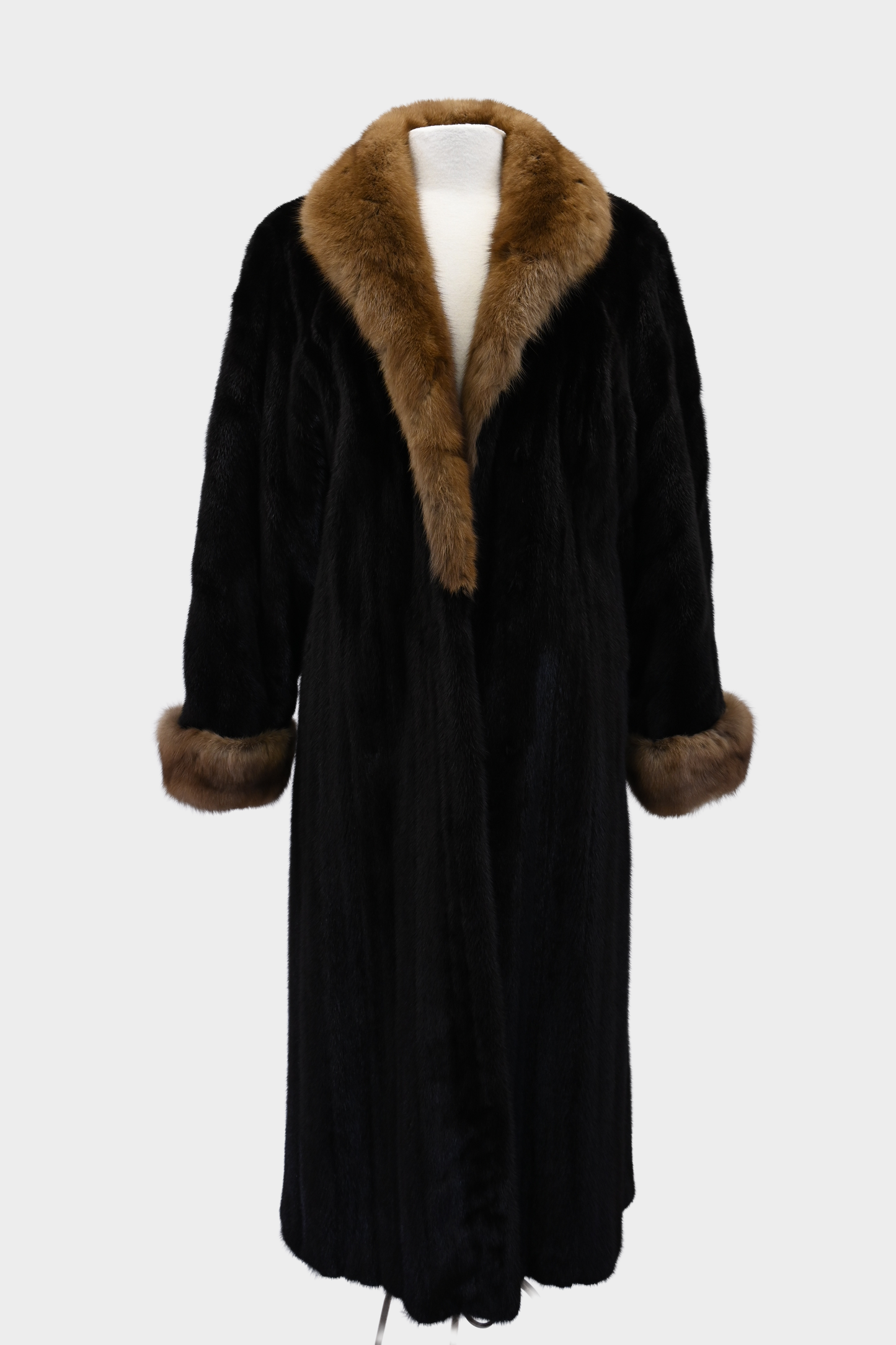 Hinsdale Furriers Full Length Mink Coat with Sable Trim