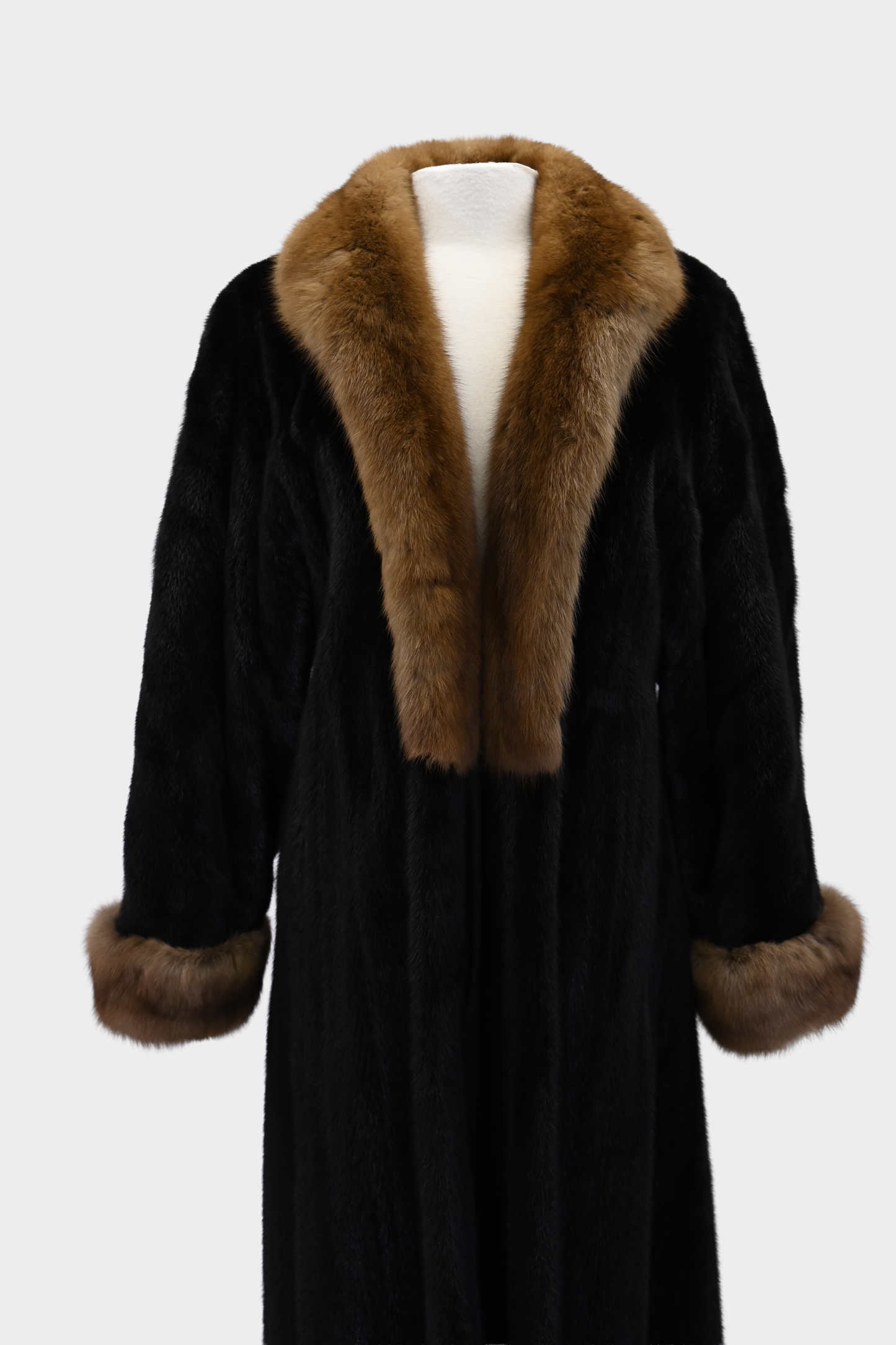 Hinsdale Furriers Full Length Mink Coat with Sable Trim