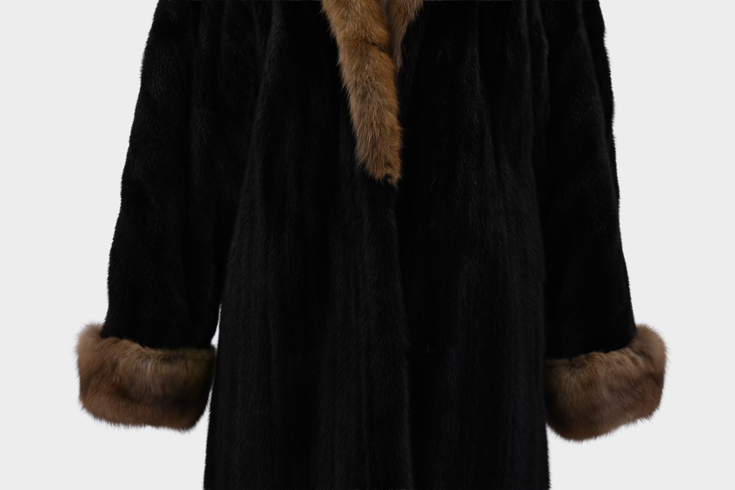 Hinsdale Furriers Full Length Mink Coat with Sable Trim