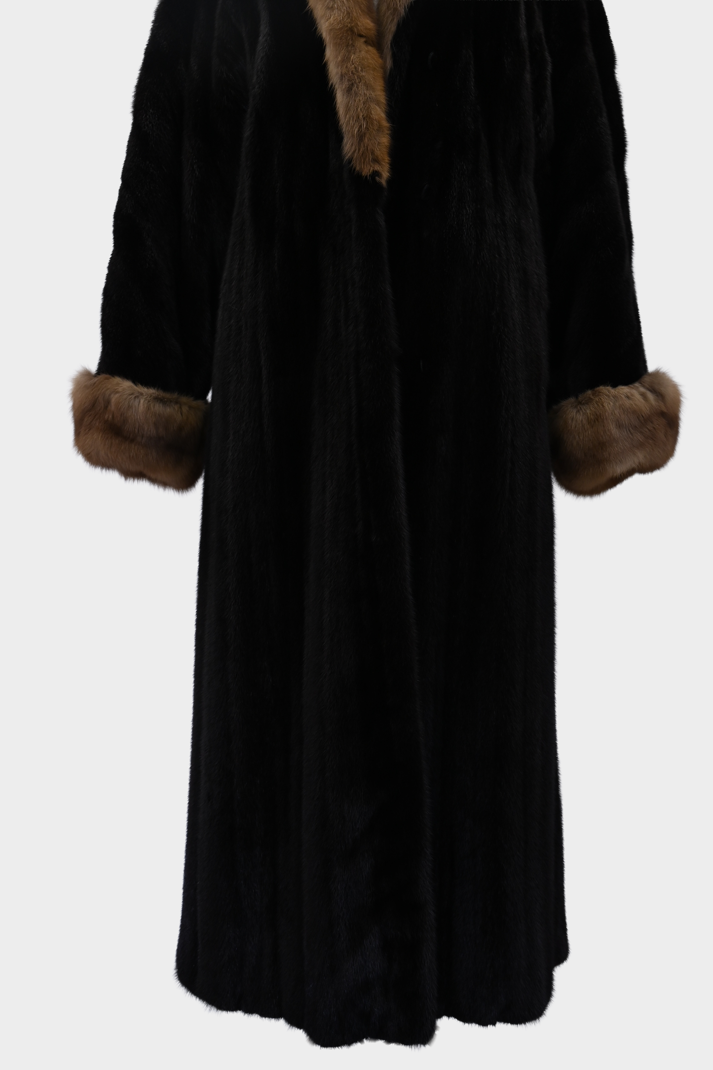 Hinsdale Furriers Full Length Mink Coat with Sable Trim