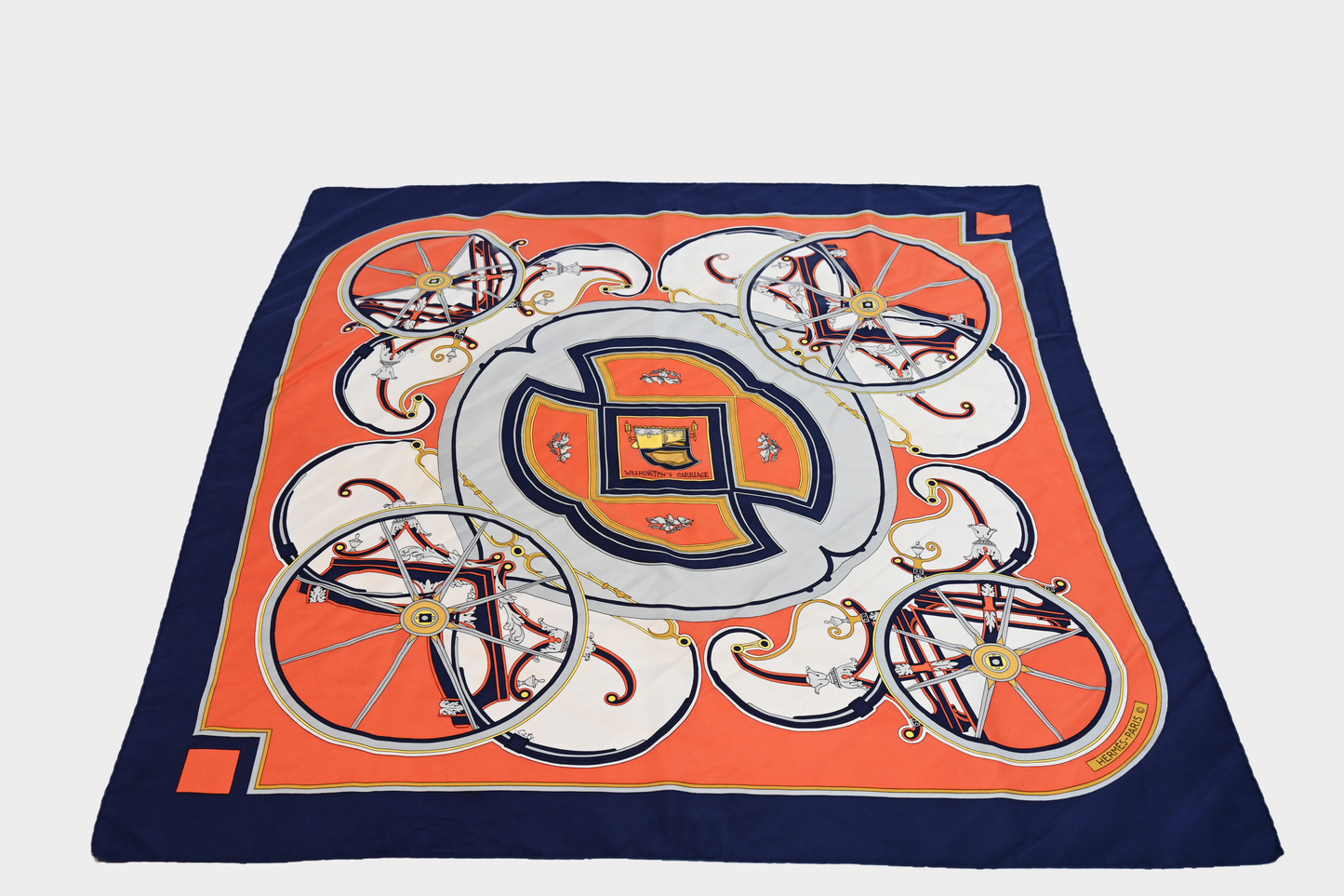 Hermès Washington's Carriage Silk Carré Scarf 90x90CM