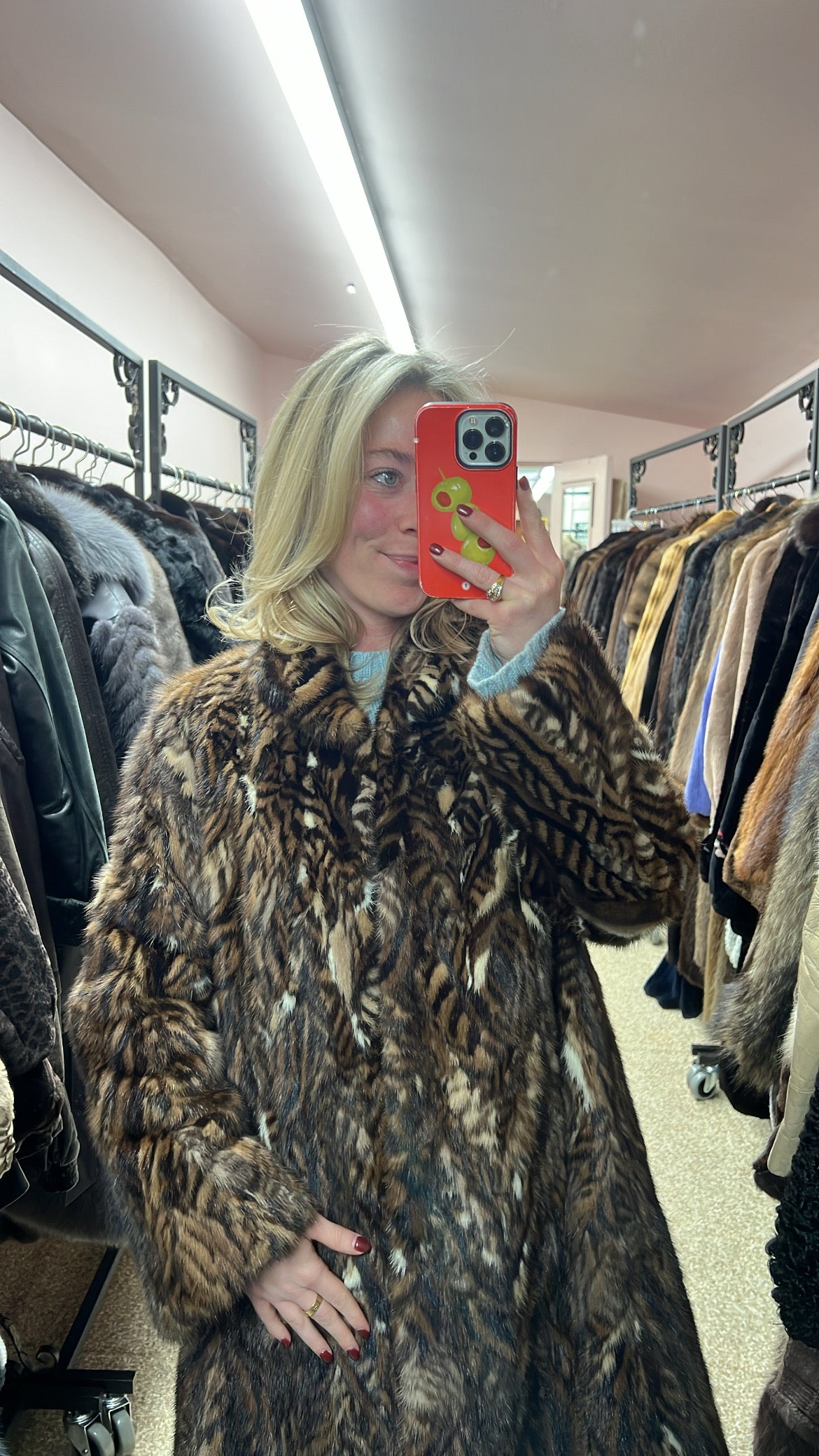 Natural Tone Mink Fur Coat