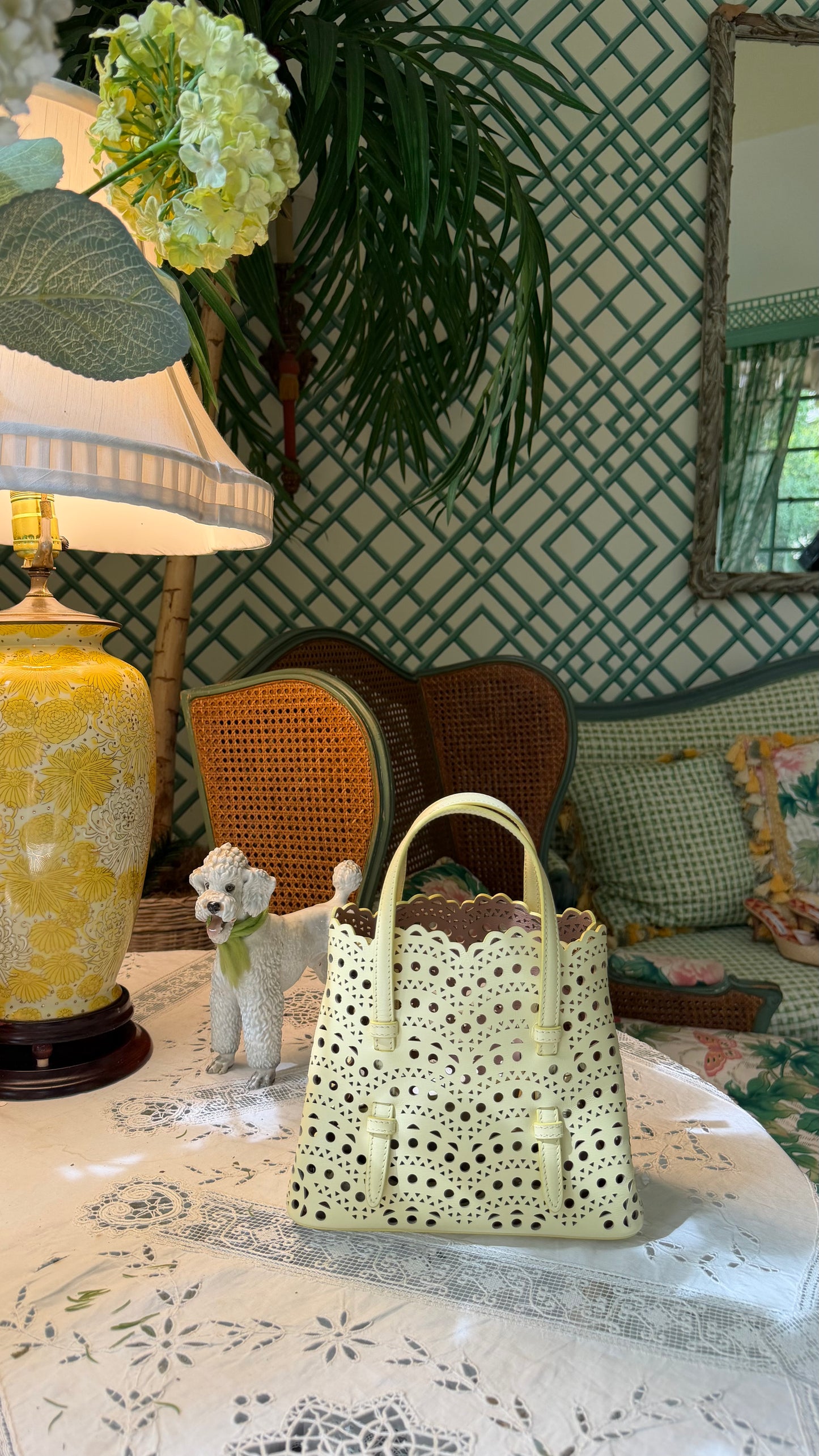 Alaïa Mina 20 Laser Cut Top Handle Bag