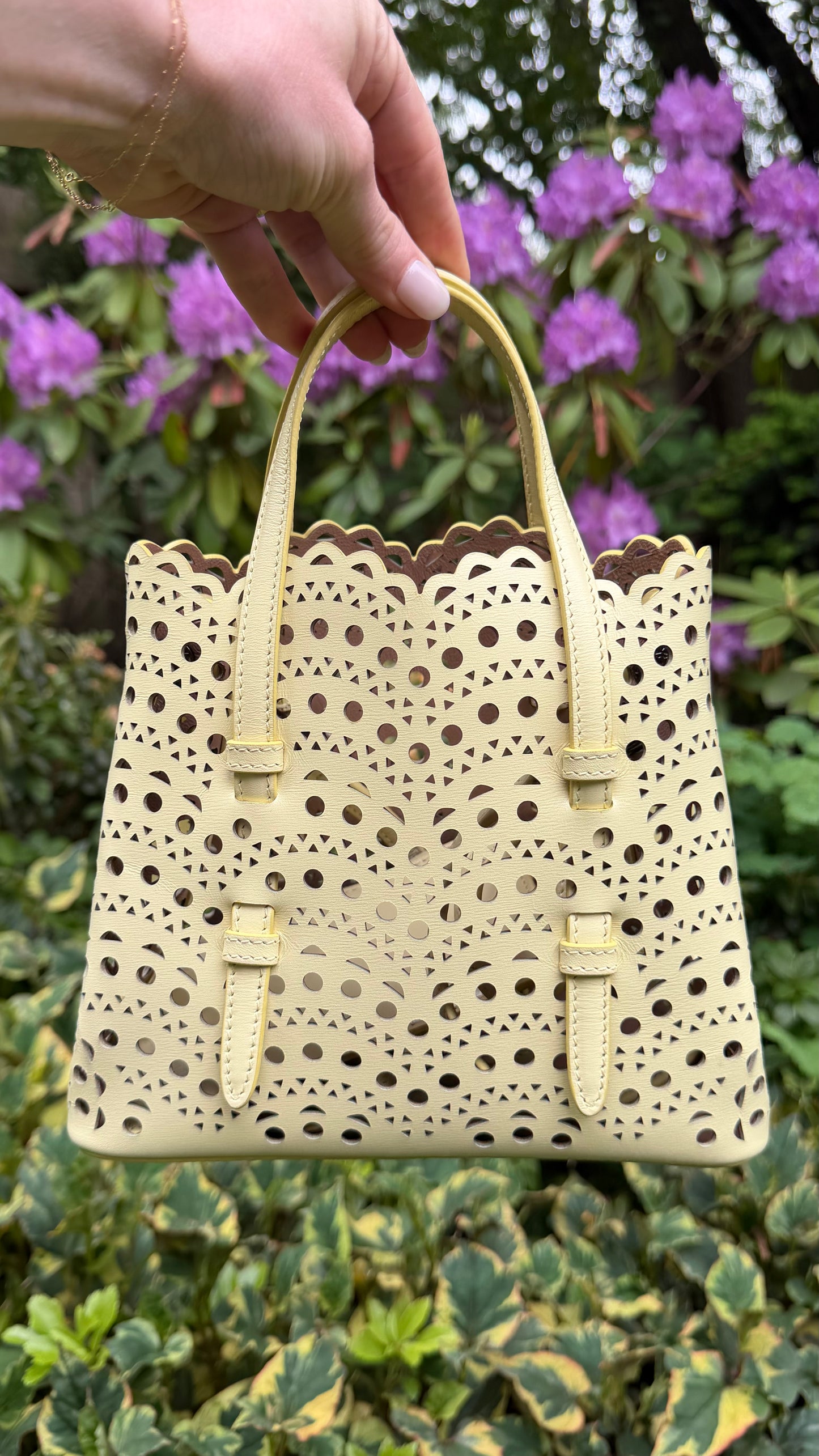 Alaïa Mina 20 Laser Cut Top Handle Bag