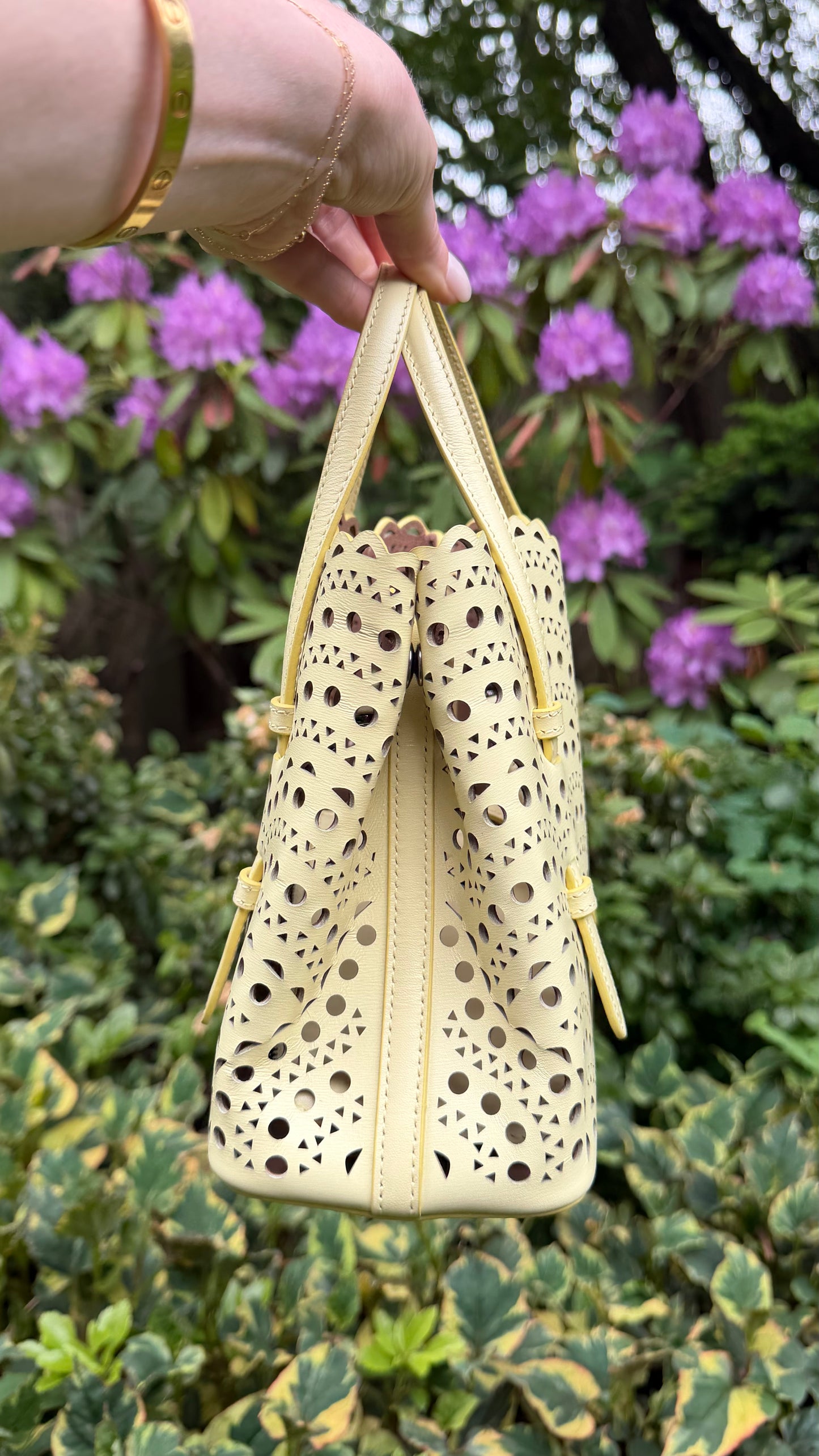 Alaïa Mina 20 Laser Cut Top Handle Bag