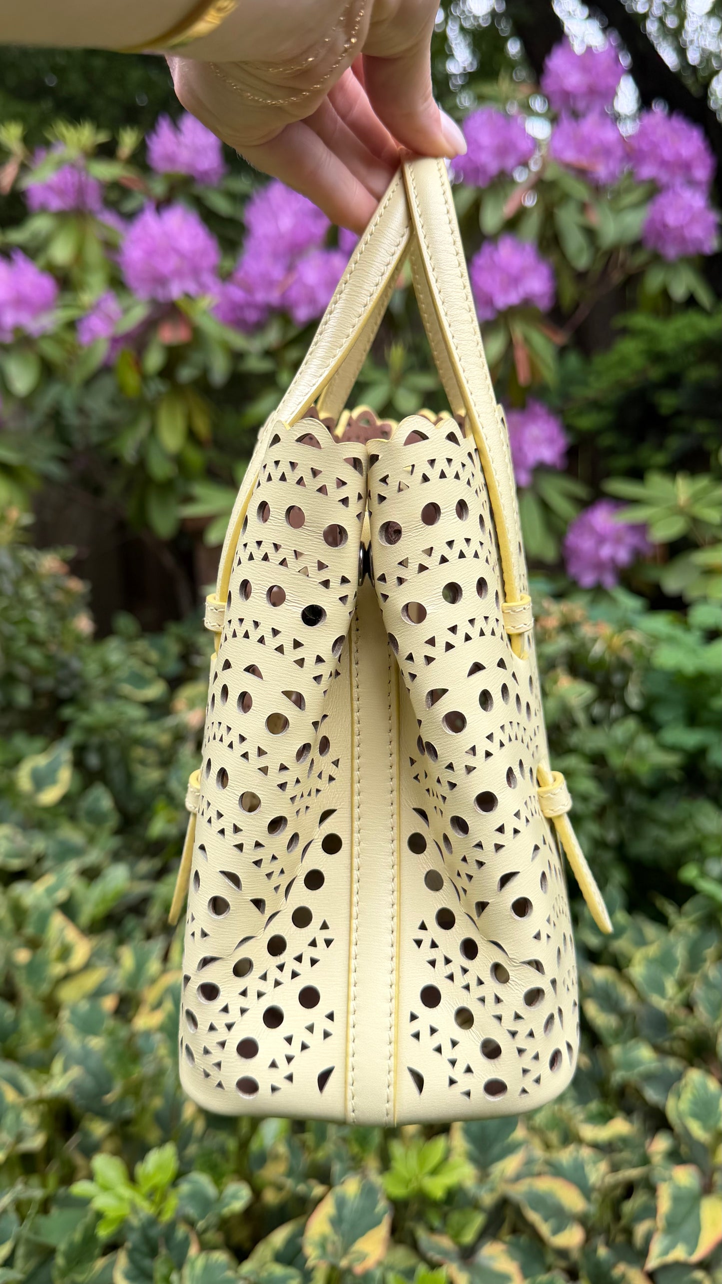 Alaïa Mina 20 Laser Cut Top Handle Bag