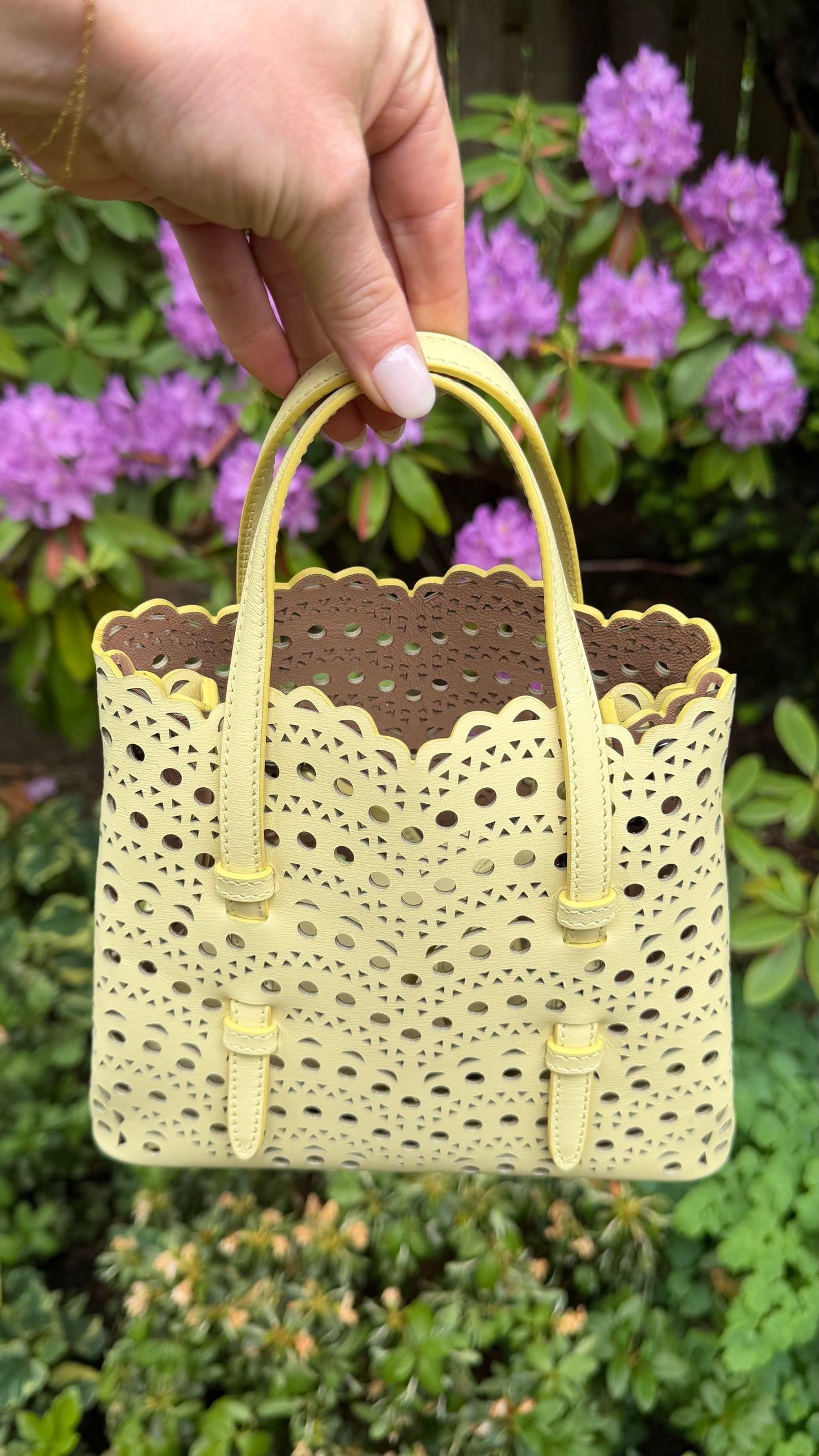 Alaïa Mina 20 Laser Cut Top Handle Bag