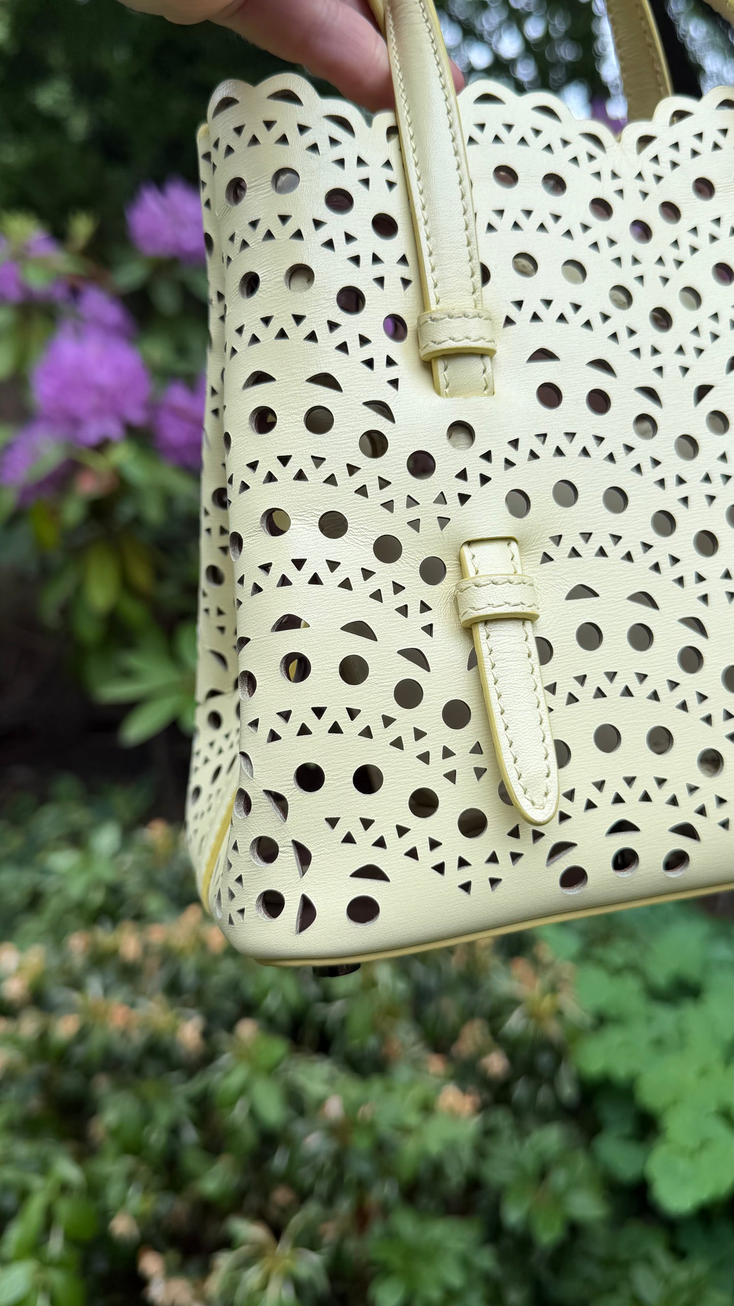 Alaïa Mina 20 Laser Cut Top Handle Bag