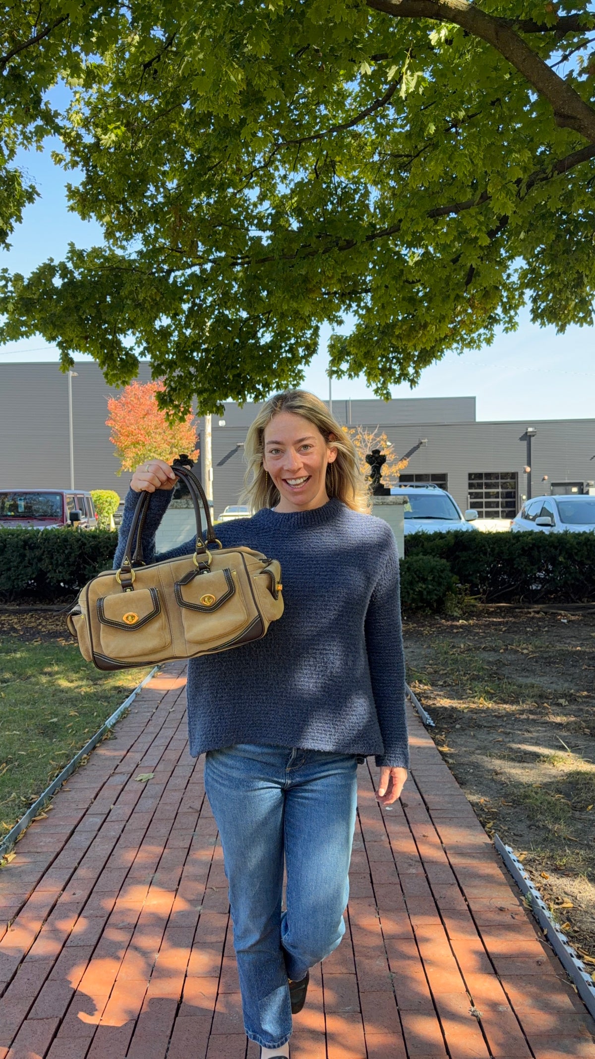 Vintage Coach Daphne Legacy Suede & Leather Satchel Bag 3681