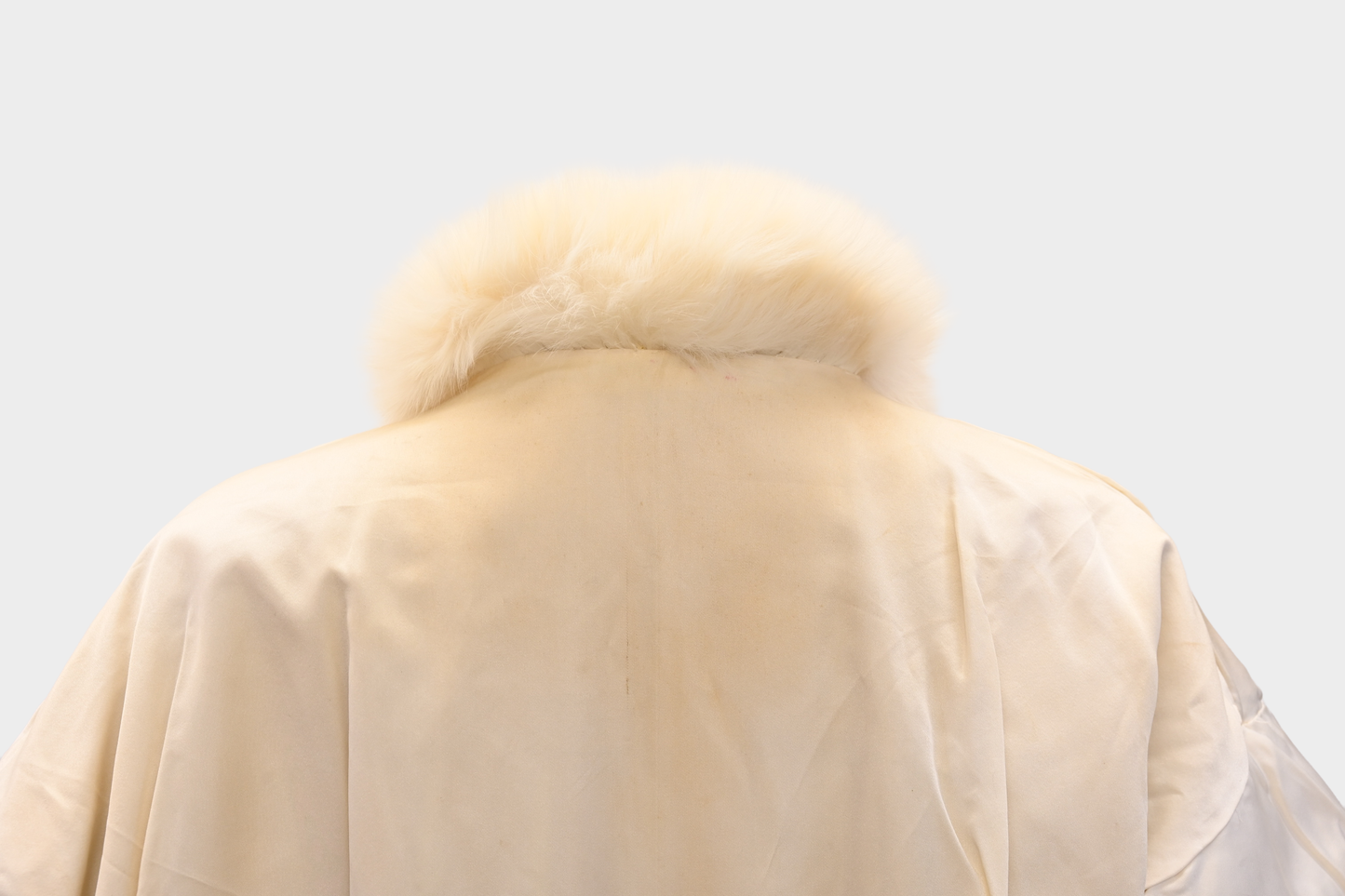 Ivory Mink Cape Vest with White Fox Fur Trim